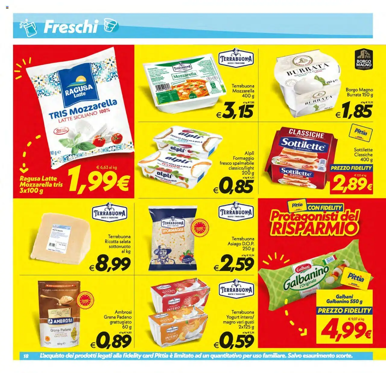 Volantino SuperConveniente del 12.08.2025 | Pagina: 18 | Prodotti: Yogurt, Mozzarella, Formaggio, Grana Padano