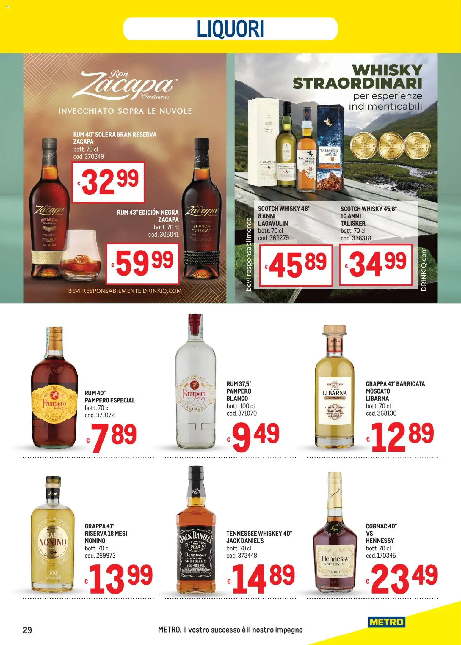 Volantino Metro volantino del 19.03.2026 | Pagina: 29 | Prodotti: Whisky, Rum, Grappa