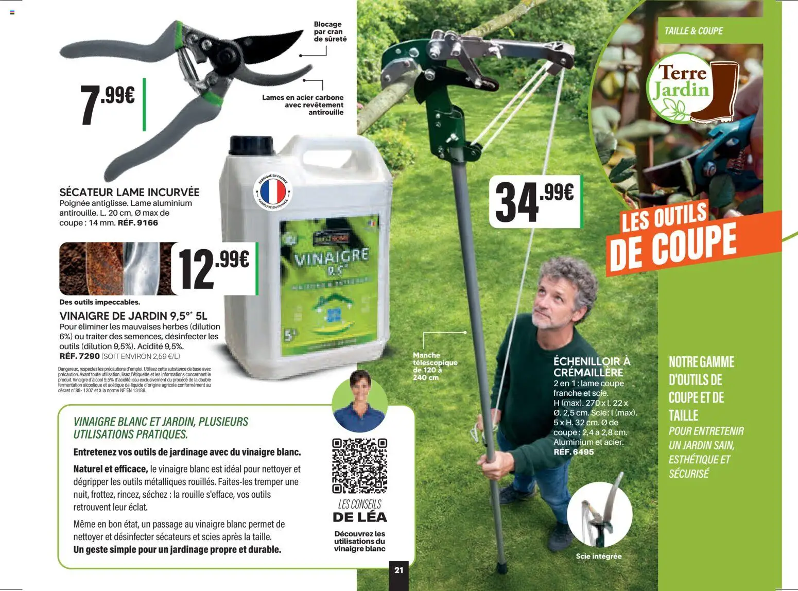 {H1} | Page: 21 | Produits: Base, Vinaigre blanc, Outils de jardinage, Sécateur