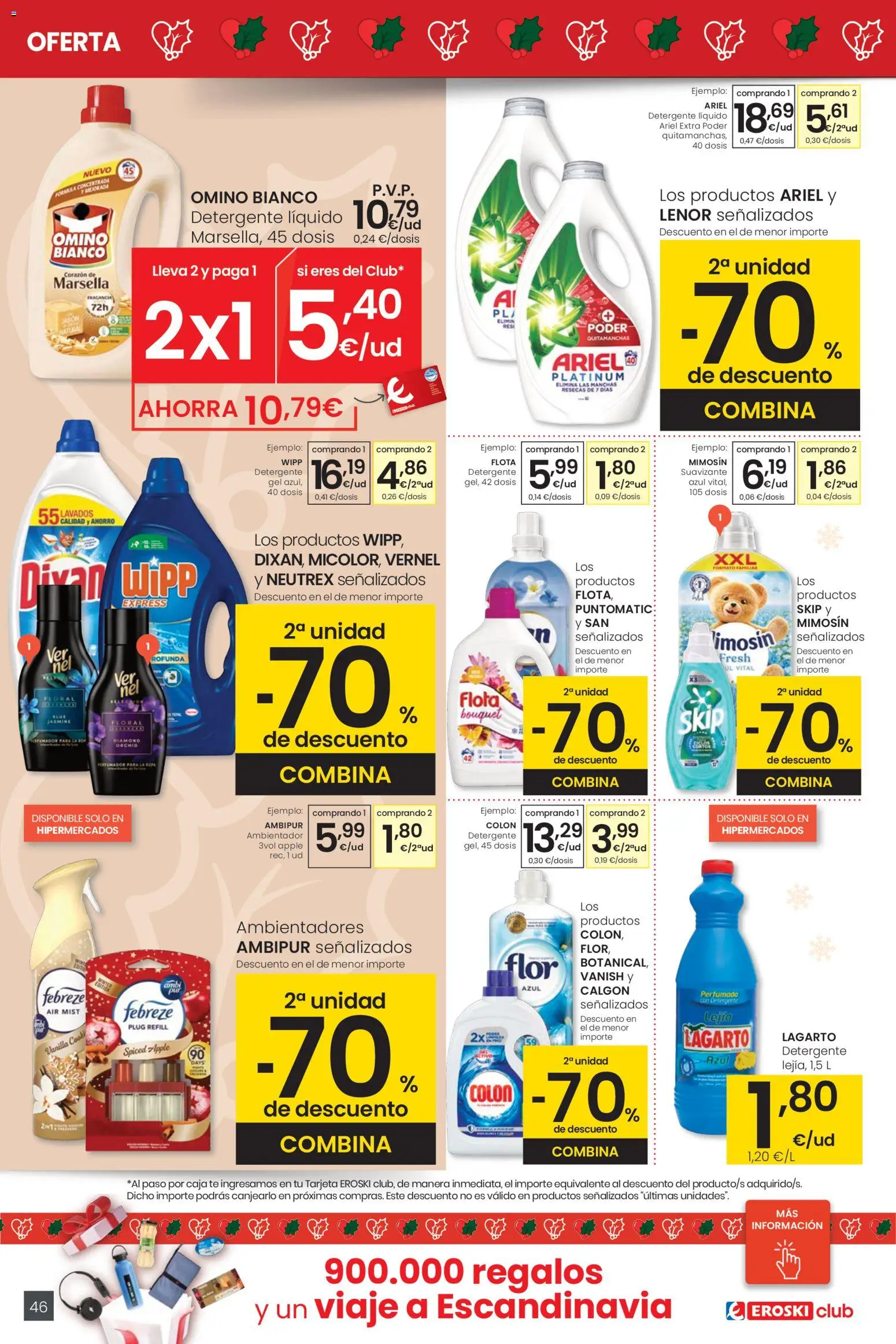 Eroski - Ofertón Navidad  │ válido desde el 27.11.2025 | Página: 46 | Productos: Detergente, Detergente líquido, Suavizante, Caja