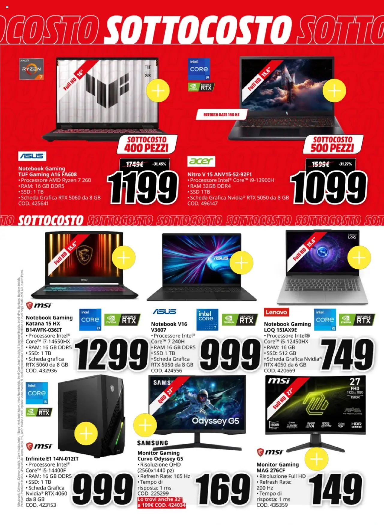 Volantino Media World del 03.10.2025 | Pagina: 13 | Prodotti: Monitor, Notebook, Samsung