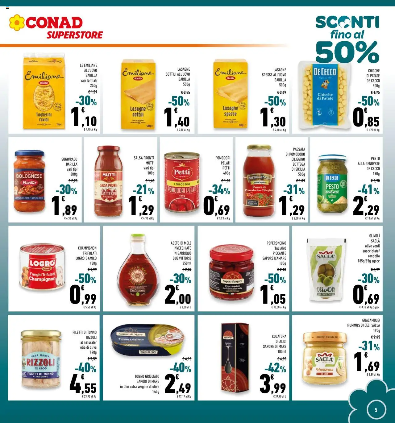 Volantino Conad del 22.10.2025 | Pagina: 5 | Prodotti: Olio, Hummus, Mutti, Alici