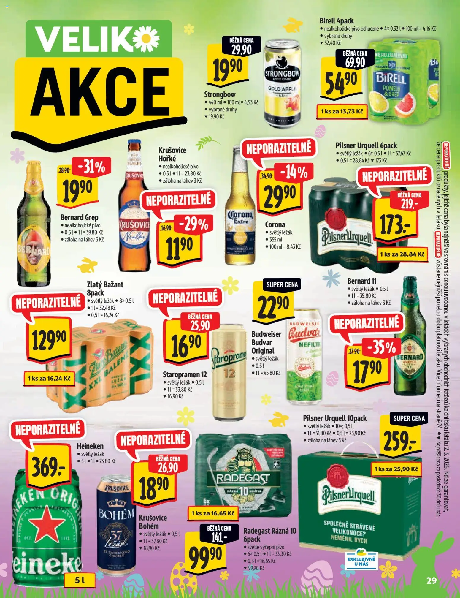 Albert katalog - Hypermarket - Delikatesy od 11.03.2026 | Strana: 29 | Produkty: Staropramen, Zlatý Bažant, Strongbow, Pilsner Urquell