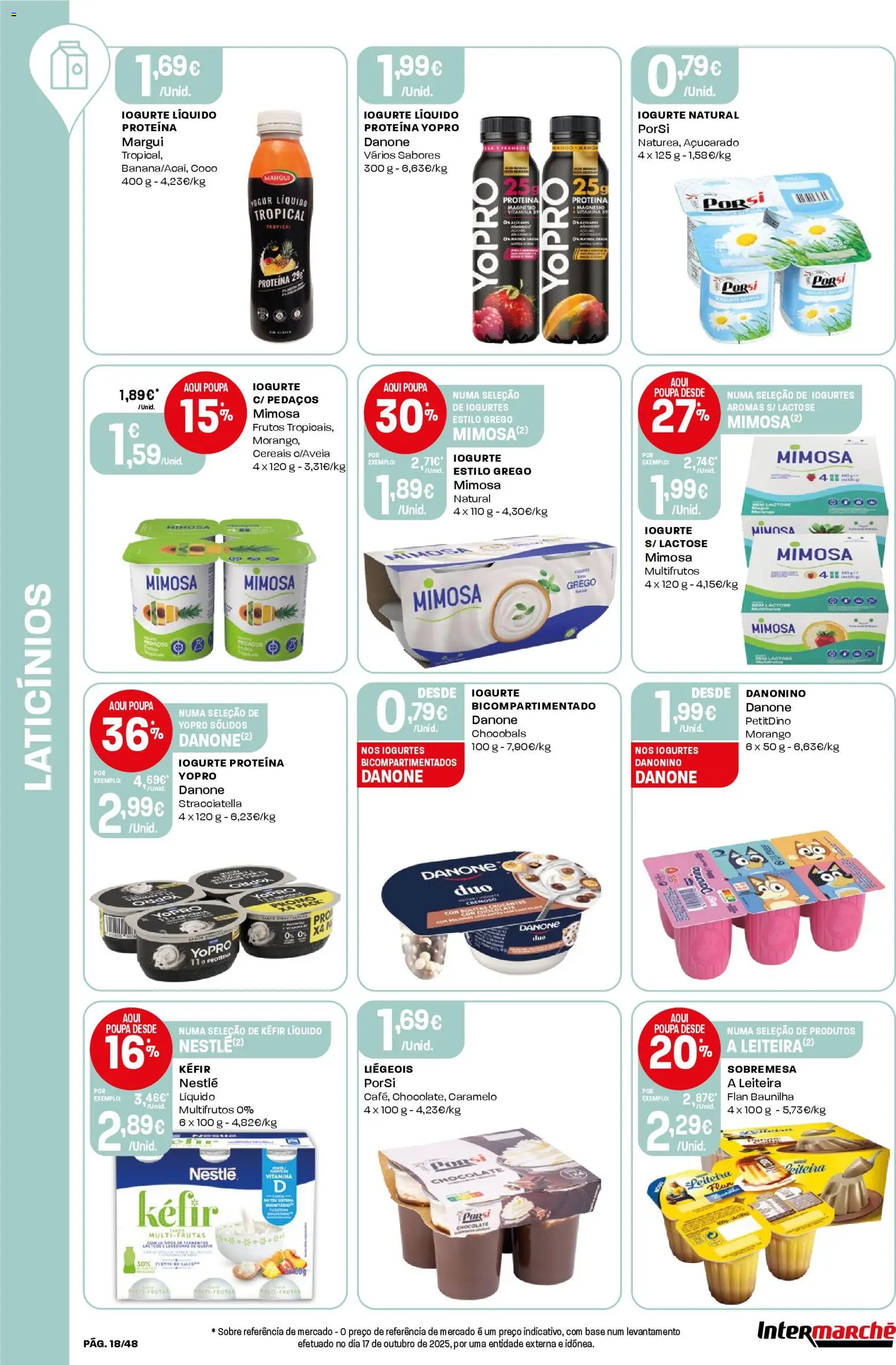 Intermarché folheto │ válido de 20.11.2025 | Página: 18 | Produtos: Iogurtes, Chocolate, Cereais, Proteina