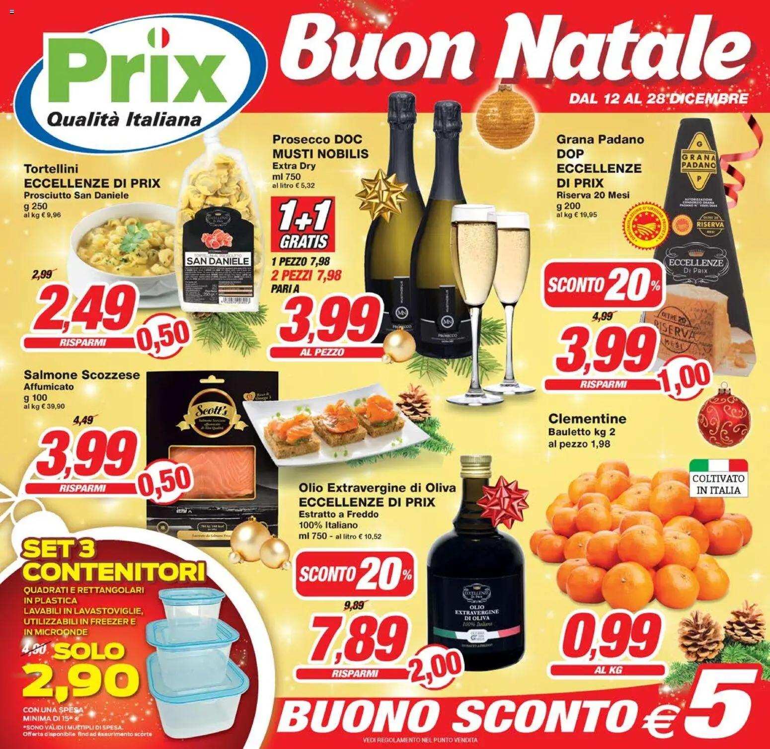 Volantino Prix del 12.12.2025 | Pagina: 1 | Prodotti: Microonde, Olio, Prosciutto, Freezer