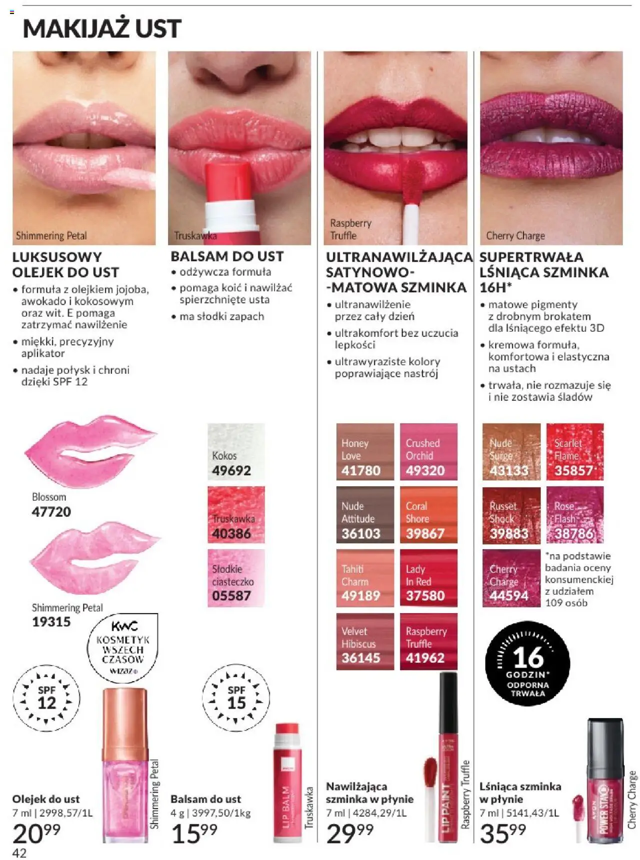 Avon Katalog 07 2025 od 01.07.2025 | Strona: 42 | Produkty: Zapach, Makijaż, Szminka, Awokado