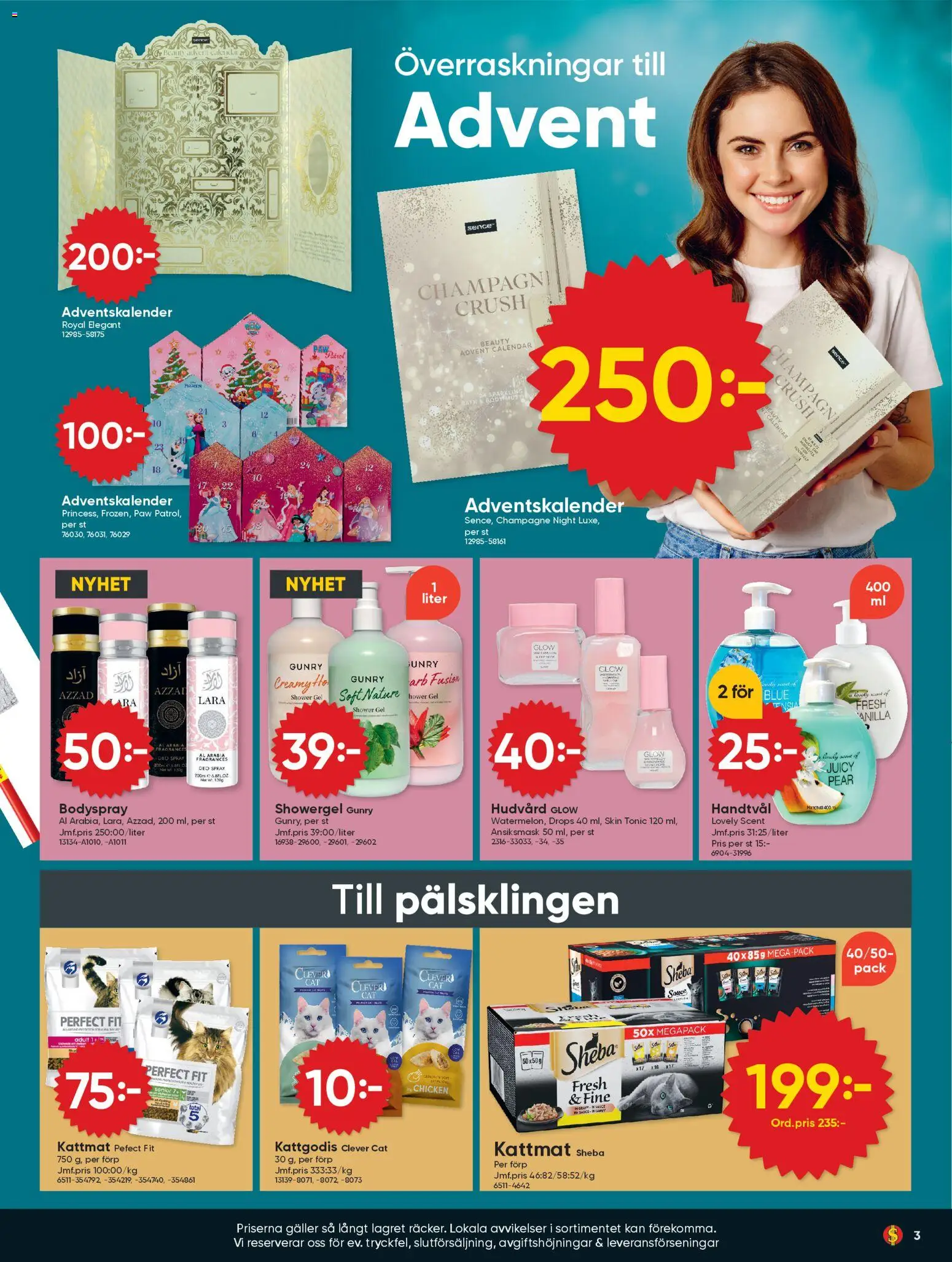 Dollar Store reklamblad aktuell från 03.11.2025 | Sida: 3 | Produkter: Galler, Champagne, Kattmat, Handtvål
