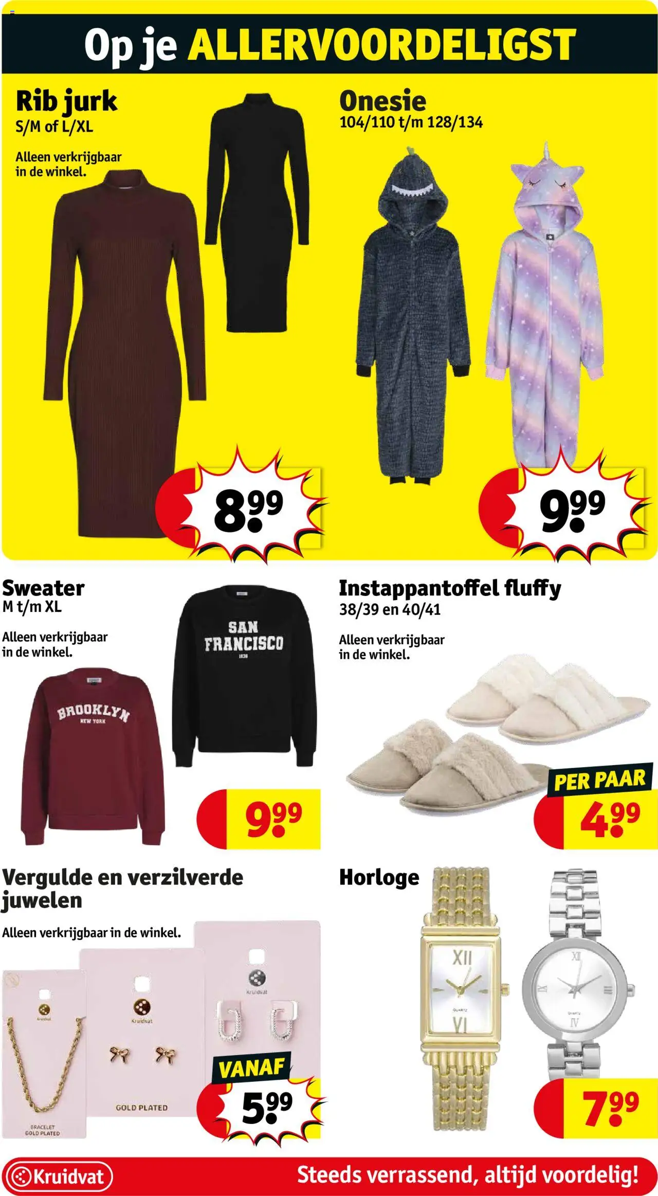  | Pagina: 40 | Producten: Slippers, Horloge, Sweater, Jurk