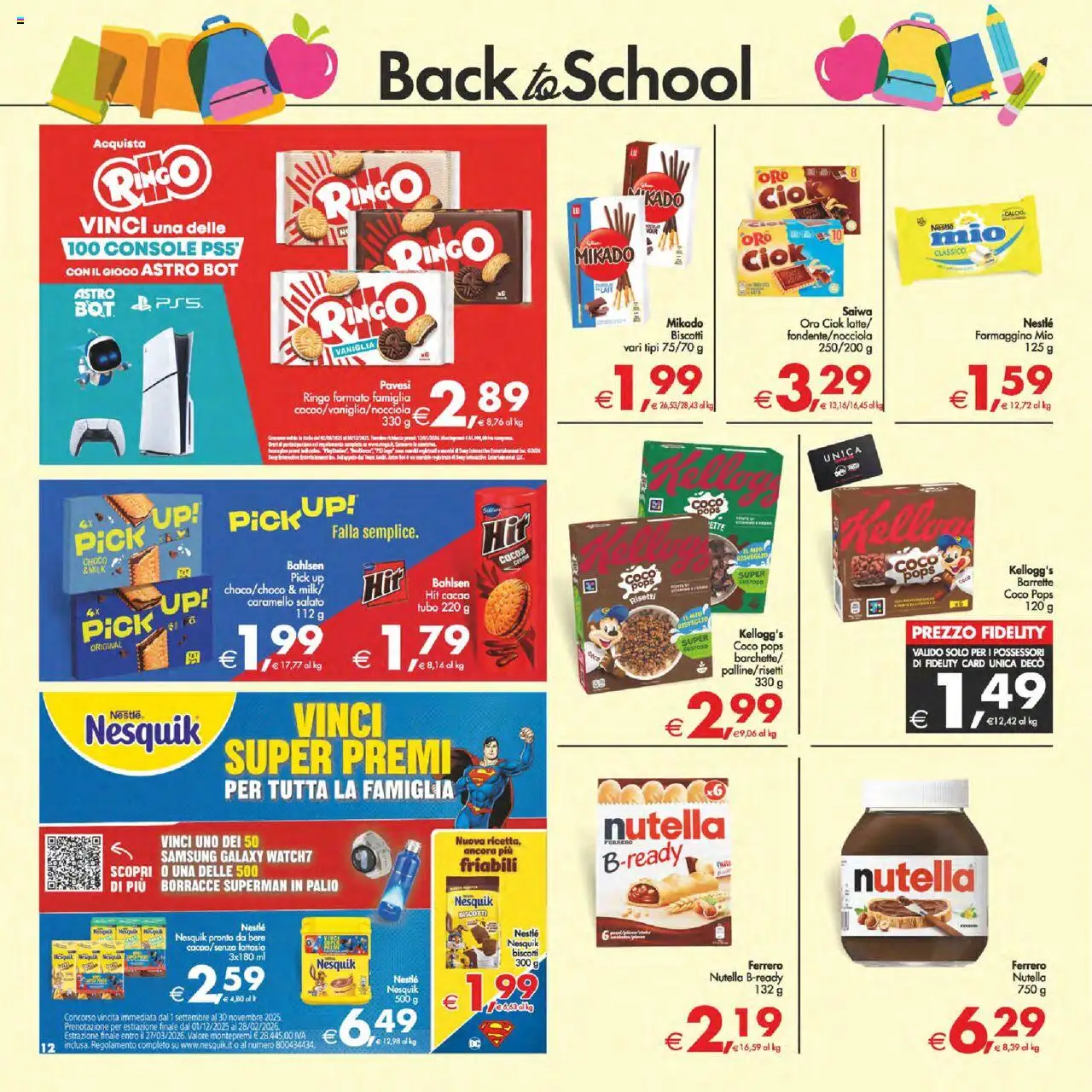Volantino Decò del 12.09.2025 | Pagina: 12 | Prodotti: Nutella, Gioco, Cacao, Samsung