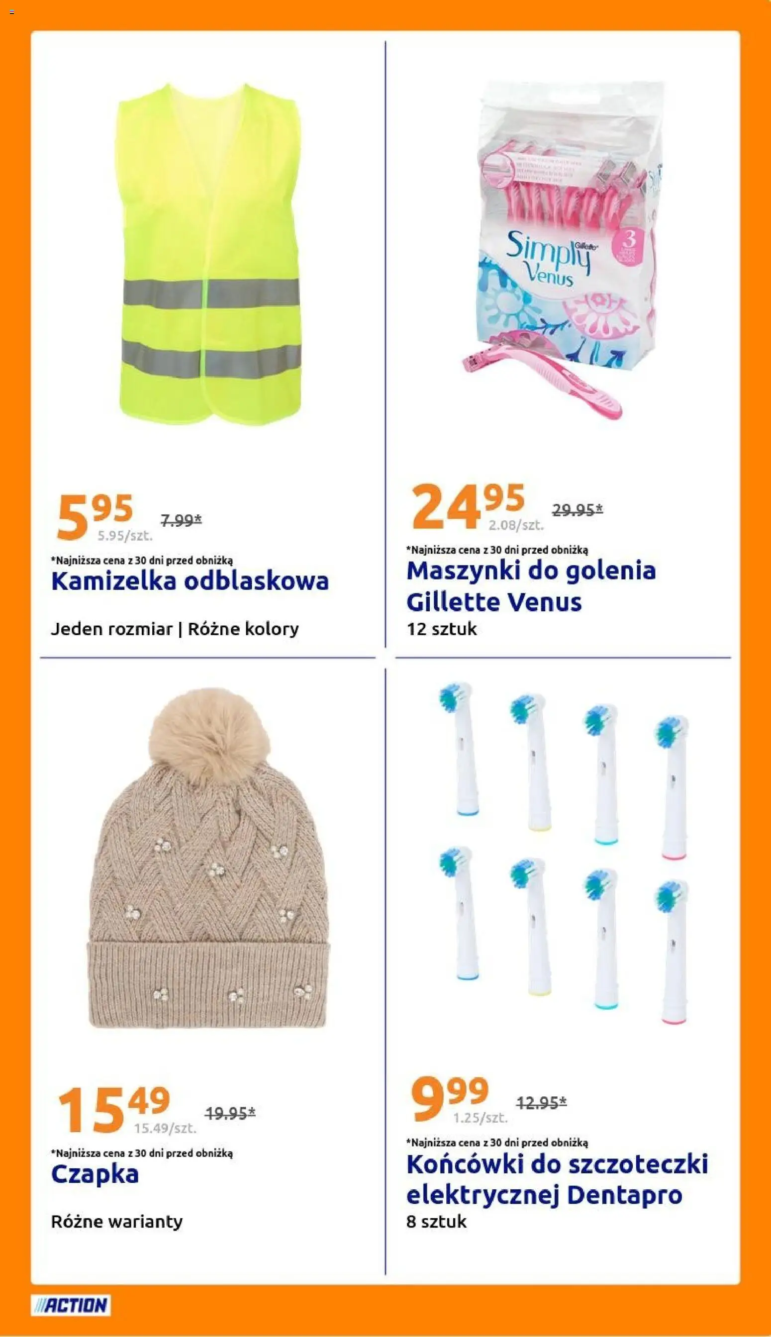 Action Gazetka od 12.11.2025 | Strona: 19 | Produkty: Gillette, Kamizelka, Czapka, Maszynki do golenia