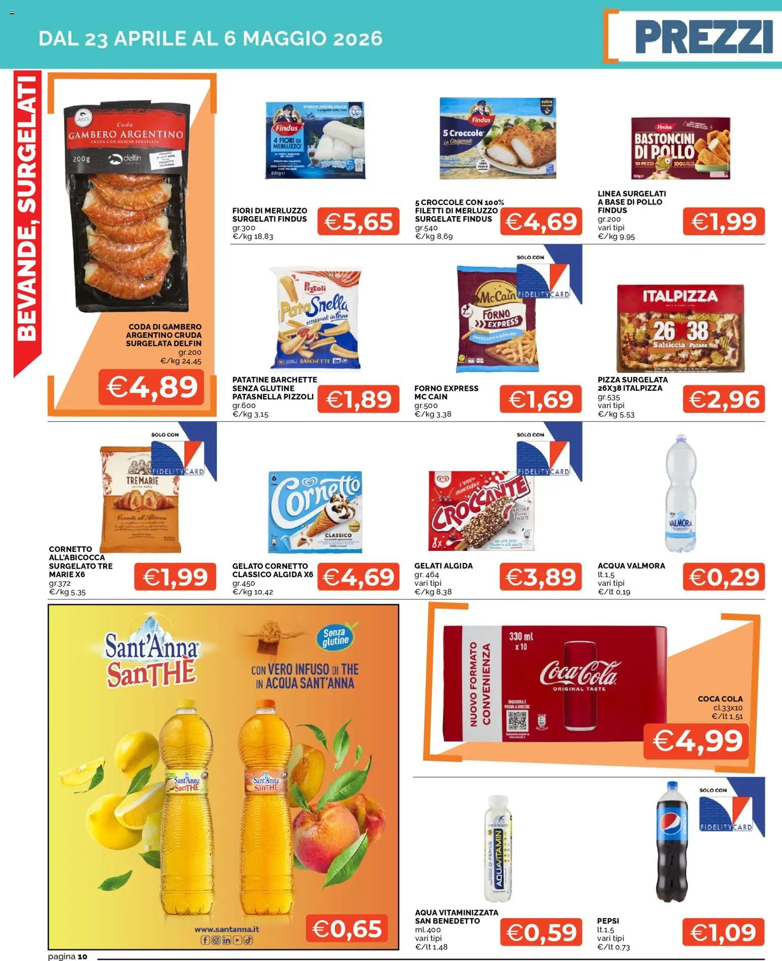Volantino Mercatò del 23.04.2026 | Pagina: 10 | Prodotti: Merluzzo, Patate, Forno, Coca Cola