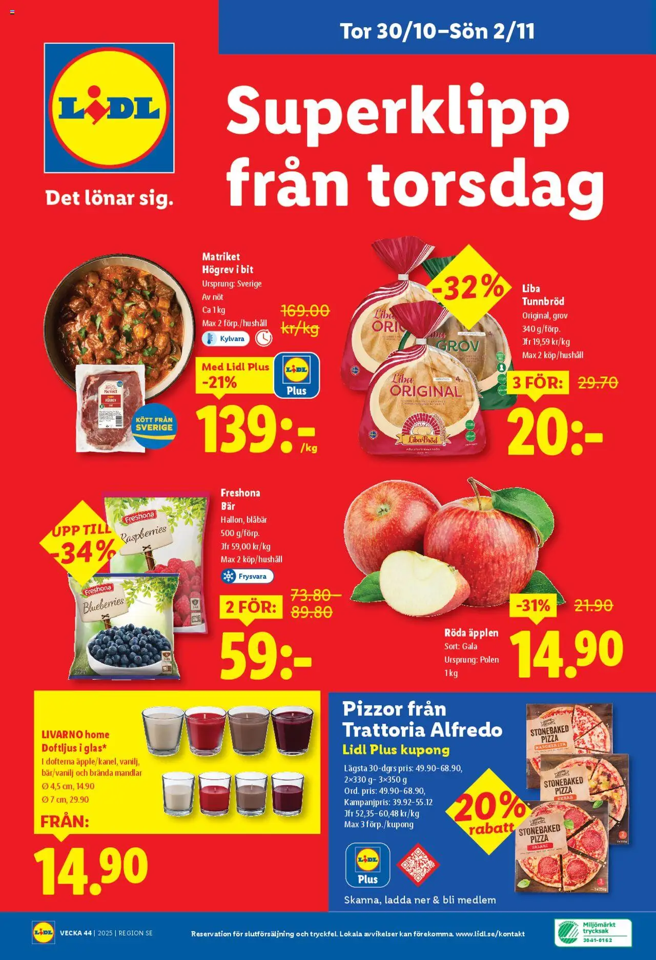 Lidl reklamblad aktuell från 27.10.2025 | Sida: 27 | Produkter: Tunnbröd, Salami, Äpplen, Blåbär