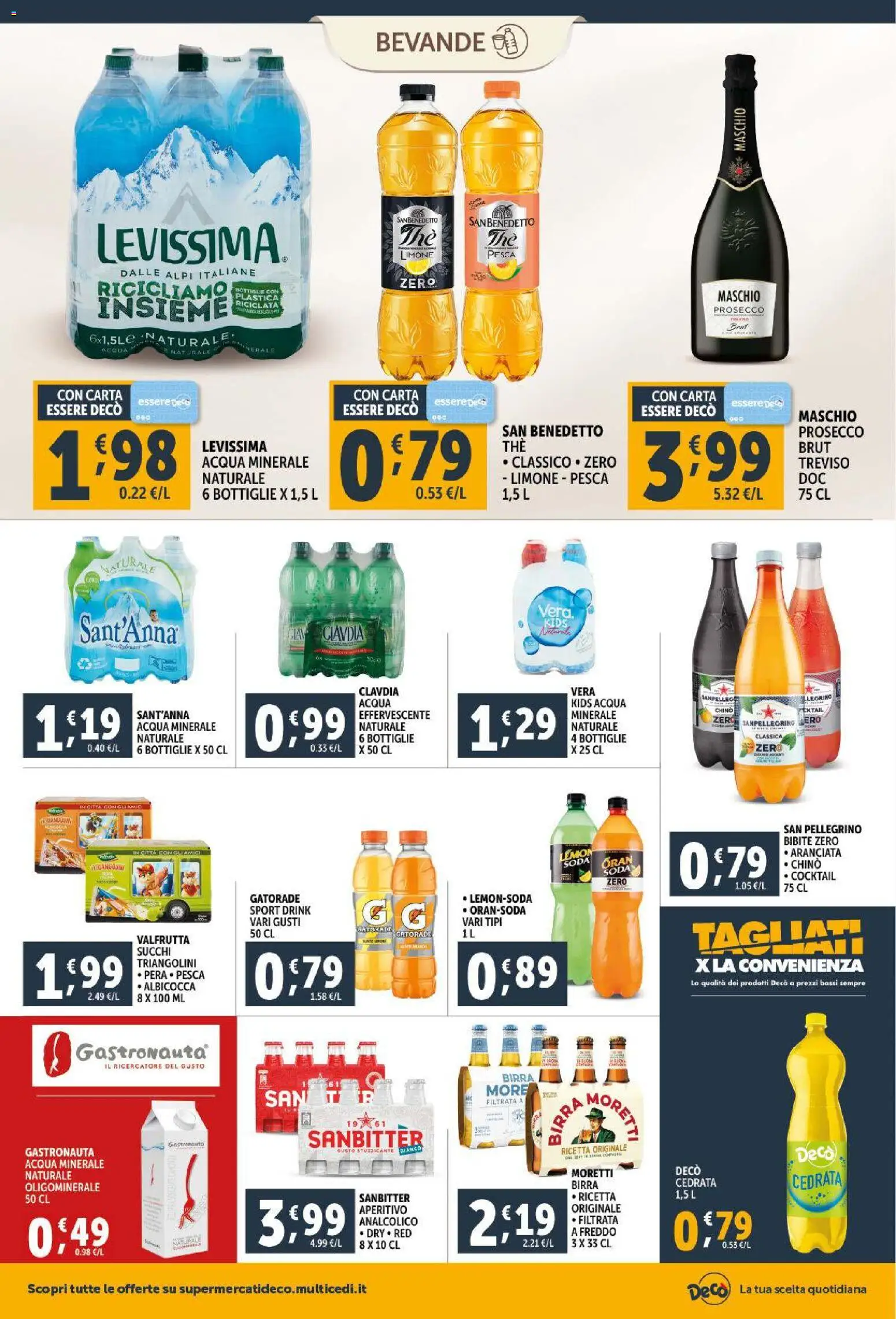 Volantino Decò del 30.01.2026 | Pagina: 16 | Prodotti: Prosecco, Pesca, Bibite, Acqua minerale