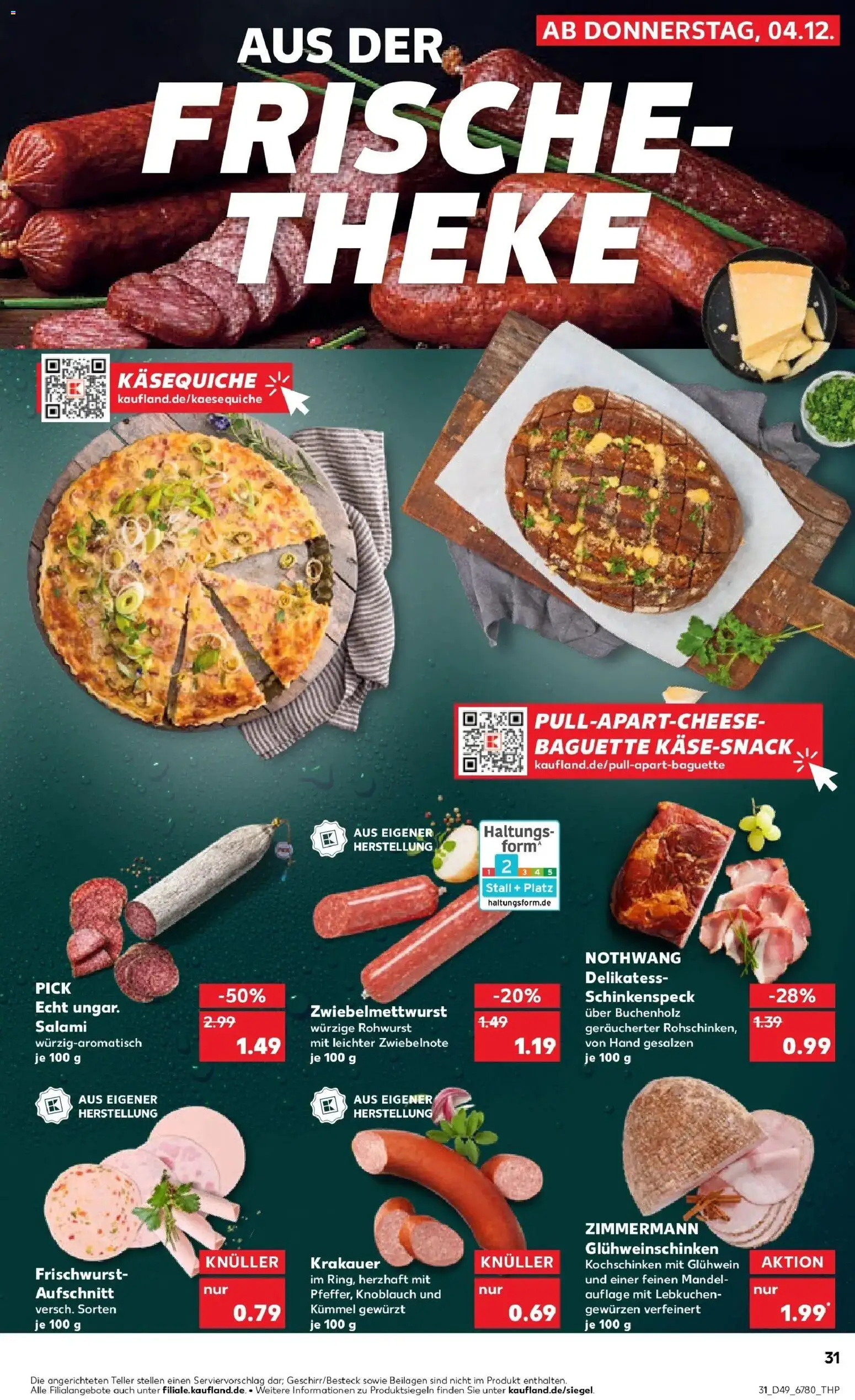 Kaufland prospekt Weimar	 – gültig ab 08.12.2025 | Seite: 31 | Produkte: Theke, Baguette, Knoblauch, Salami