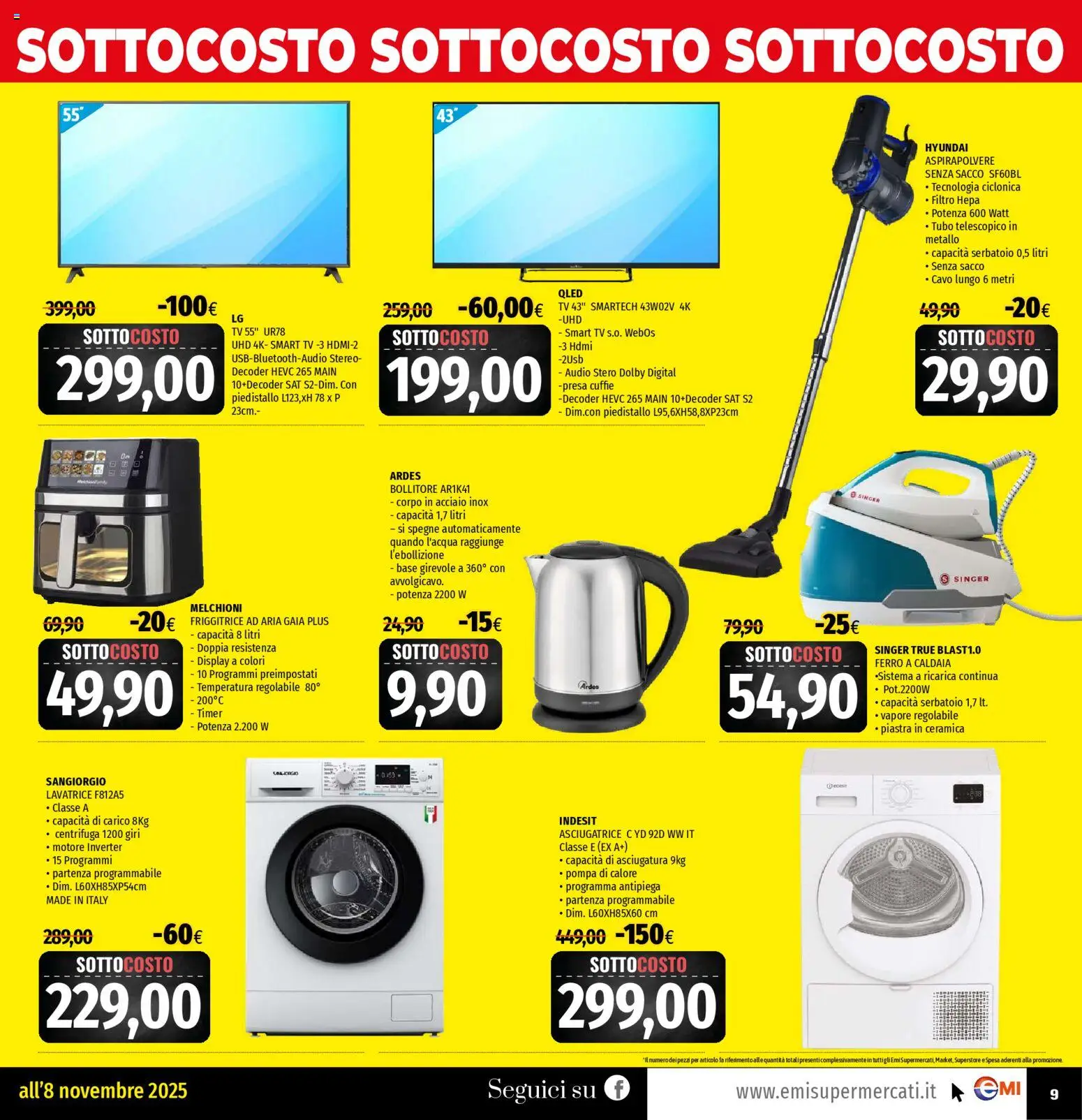 Volantino EMI del 30.10.2025 | Pagina: 9 | Prodotti: smart TV, Caldaia, Cavo, Friggitrice