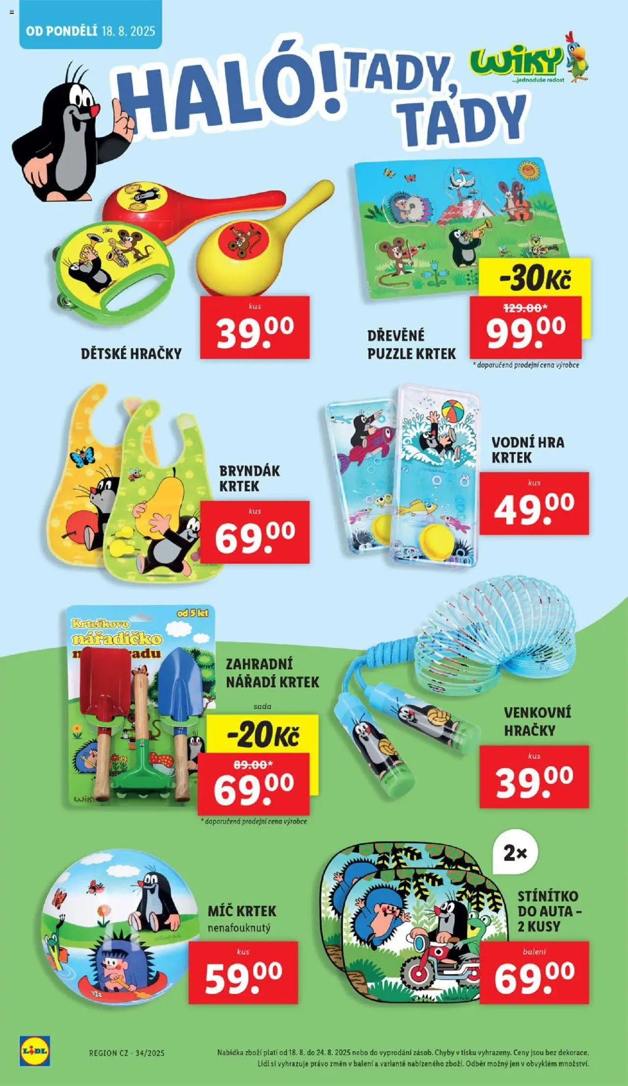 Lidl leták - Hurá do lavic od 04.08.2025 | Strana: 18 | Produkty: Hračky, Puzzle, Stínítko do auta, Nářadí