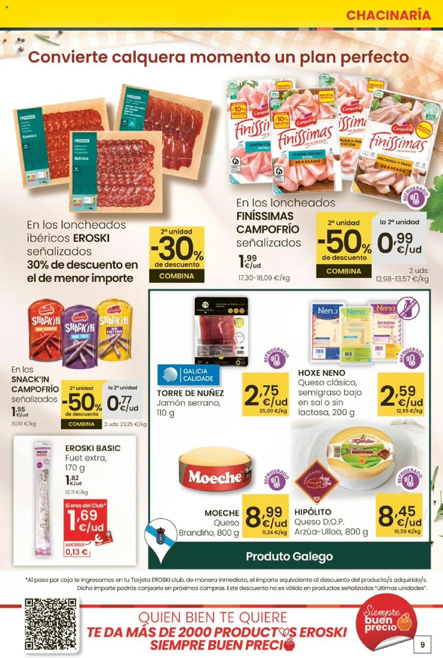 Eroski - Oferta │ válido desde el 12.03.2026 | Página: 9 | Productos: Queso, Jamón, Té, Caja