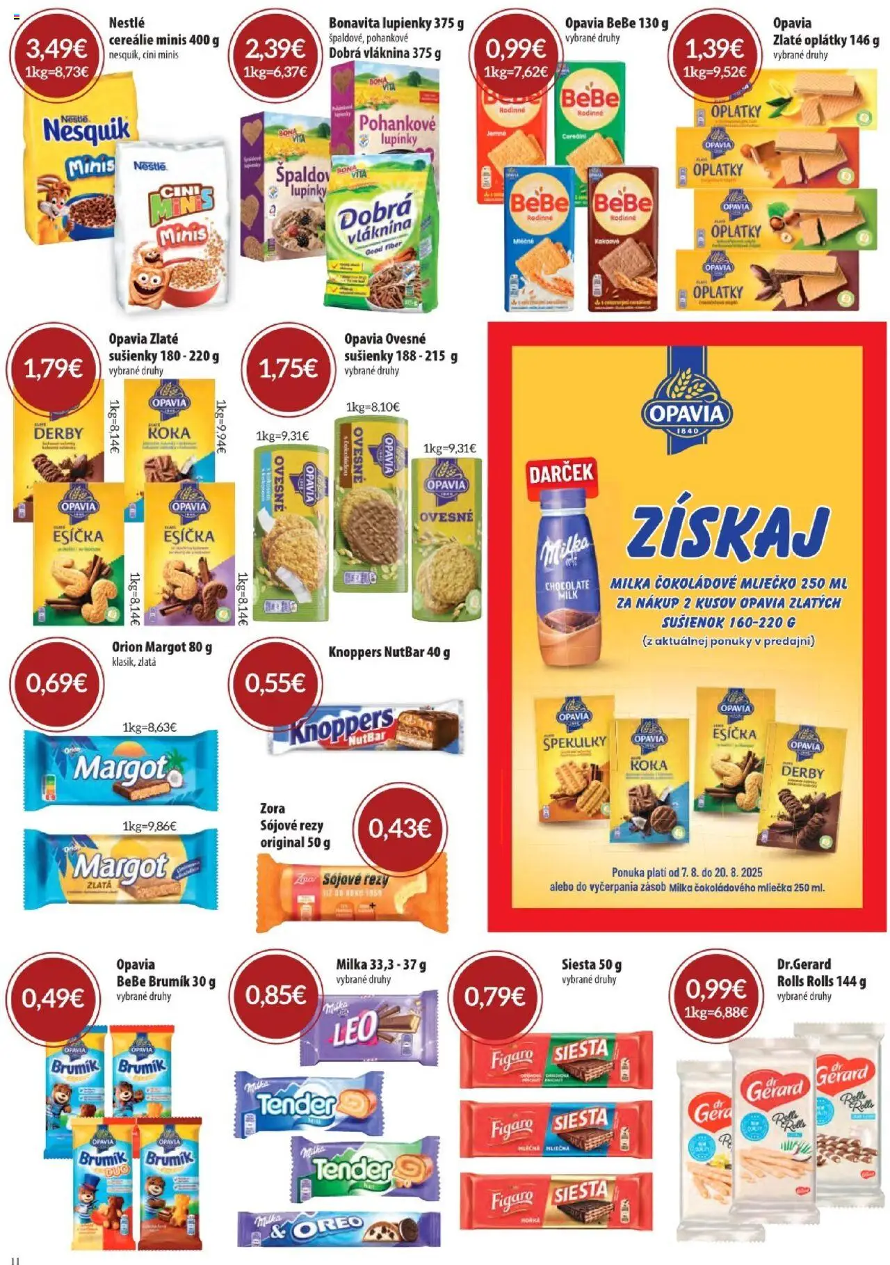 KARMEN CBA maloobchod │ platný od 07.08.2025 | Strana: 11 | Produkty: Cini Minis, Cereálie, Milka, Nesquik