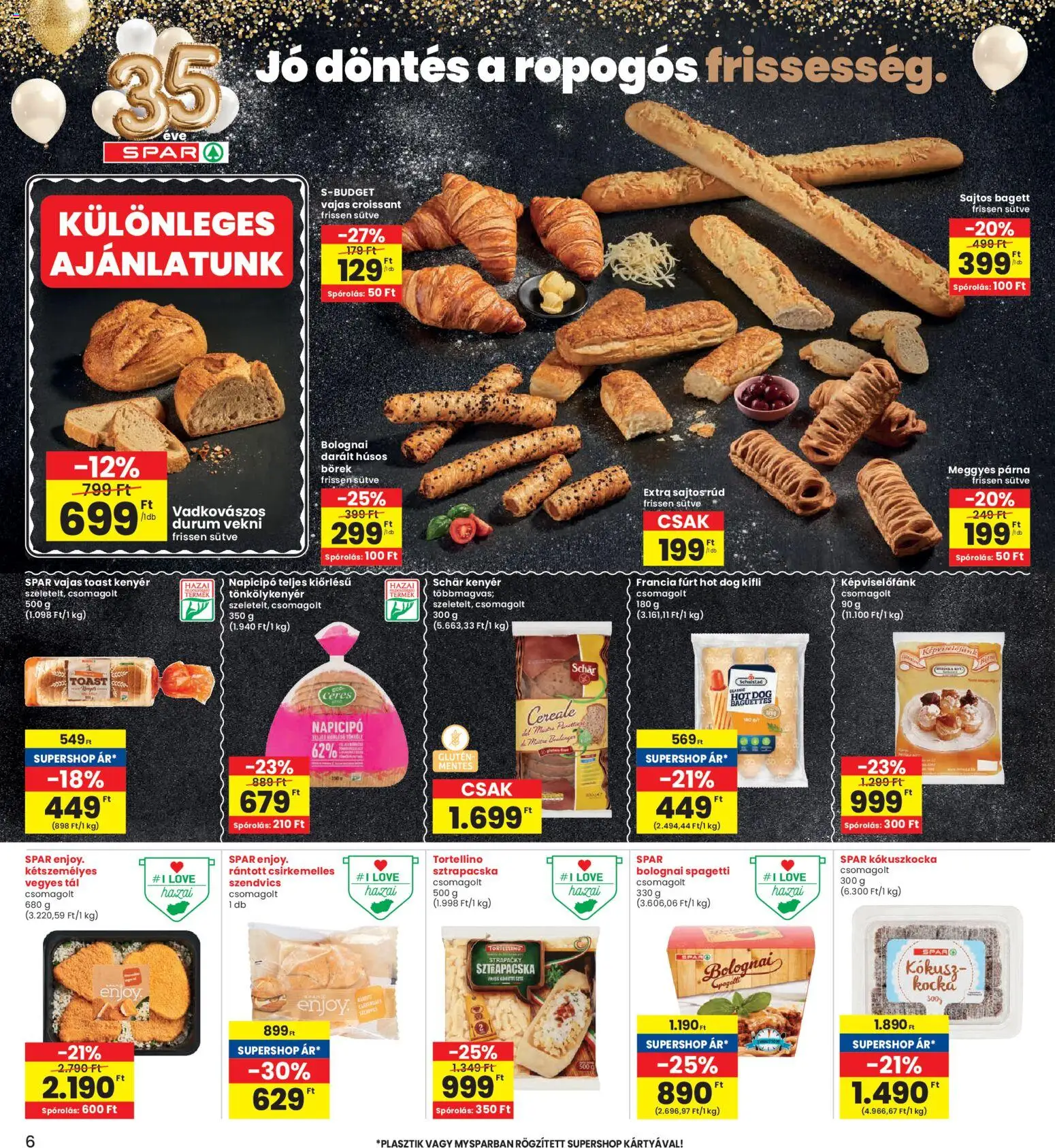 Interspar akciós ujság - amely érvényes a következő dátumtól: 26.02.2026 | Oldal: 6 | Termékek: Croissant, Bagett, Párna, Kenyér