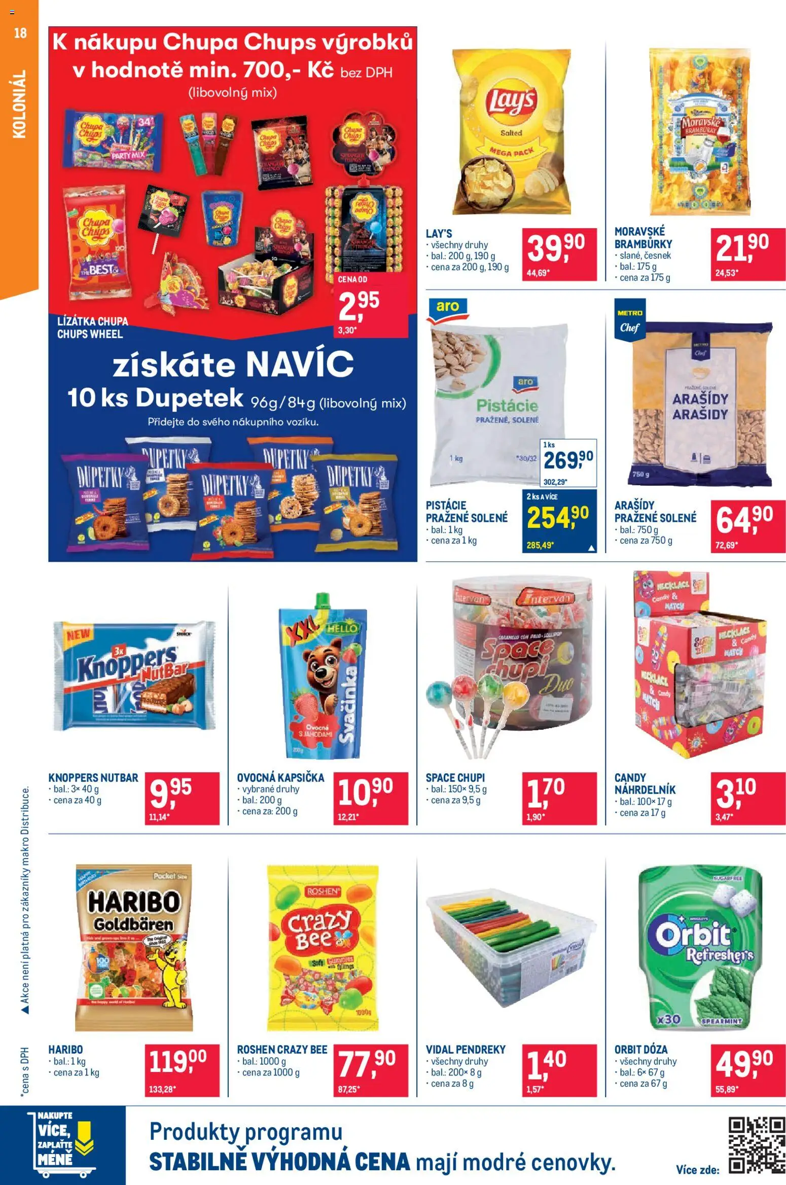 Makro leták - Pro milovníky jídla od 14.01.2026 | Strana: 18 | Produkty: Ovocná kapsička, Party mix, Lay's, Česnek