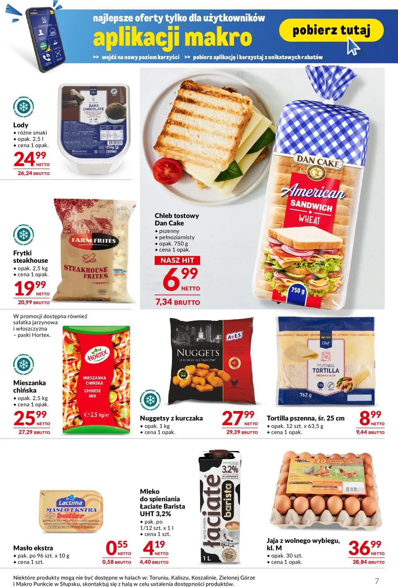Makro Gazetka - Oferta dla gastronomii od 27.05.2025 | Strona: 7 | Produkty: Chleb tostowy, Sandwich, Tortilla, Chleb