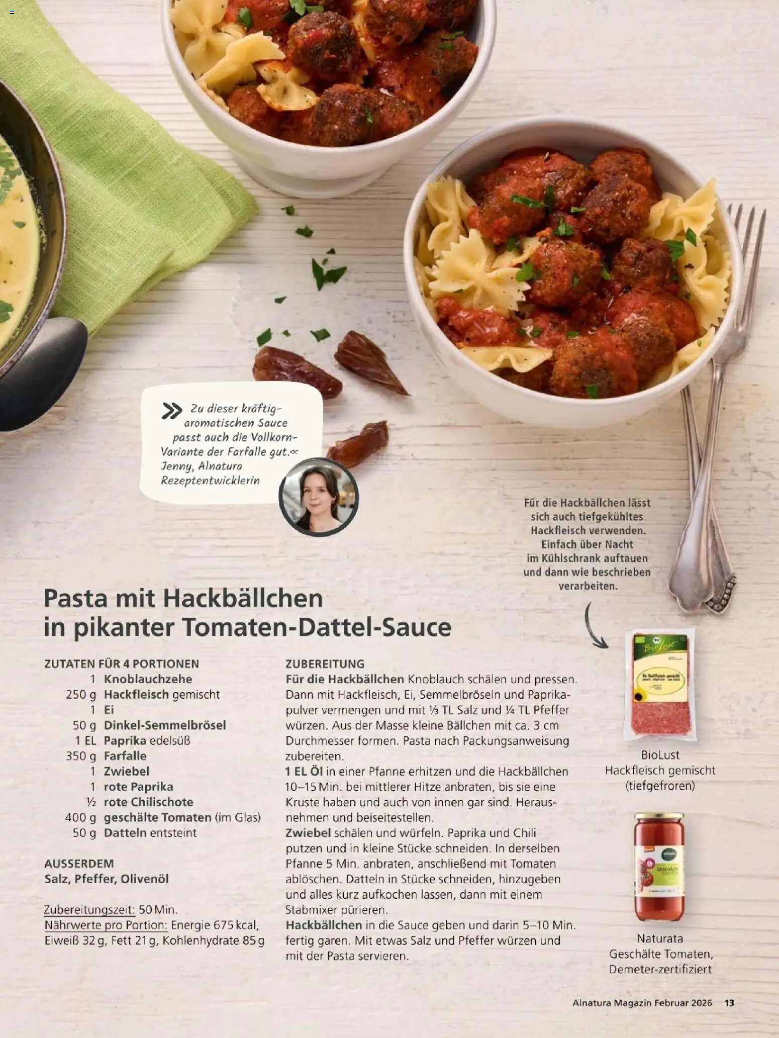 Alnatura Prospekt – gültig ab 01.02.2026 | Seite: 13 | Produkte: Kühlschrank, Tomaten, Pfeffer, Knoblauch