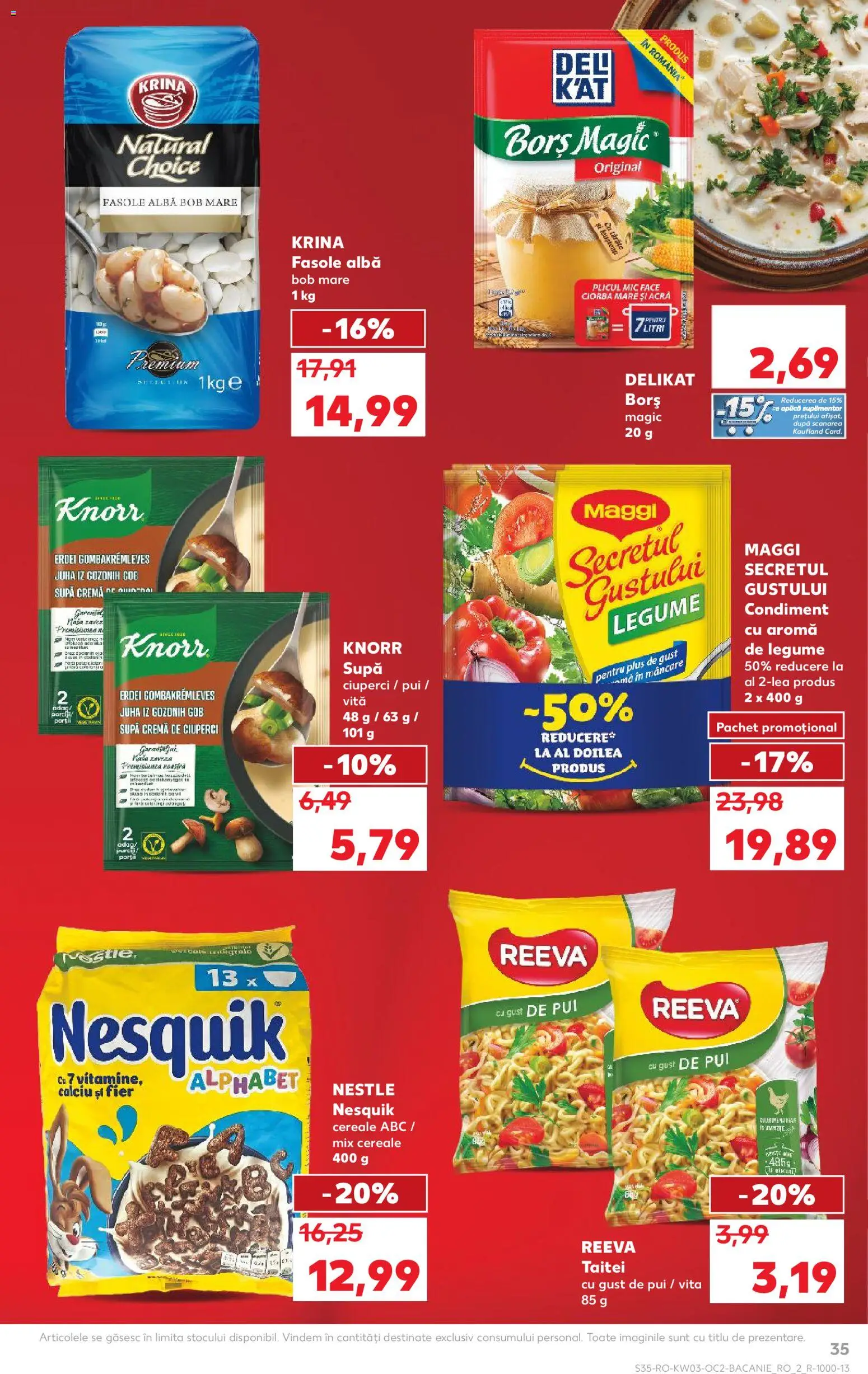 Noul catalog Kaufland – valabil de la 14.01.2026 | Pagină: 35 | Produse: Hacıyatmaz Kedi Oyuncağı, Borș, Noodles, Legume