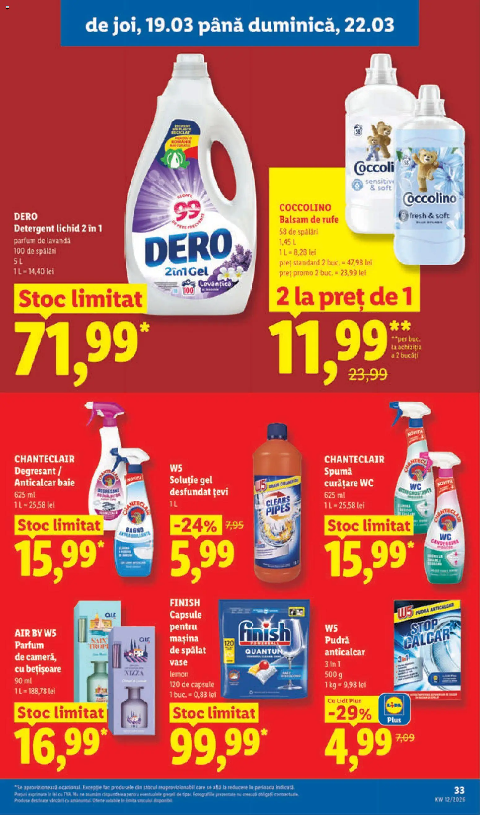 Noul catalog Lidl – valabil de la 16.03.2026 | Pagină: 33 | Produse: Mașină De Spălat, Pudră, Detergent, Capsule pentru mașina de spălat
