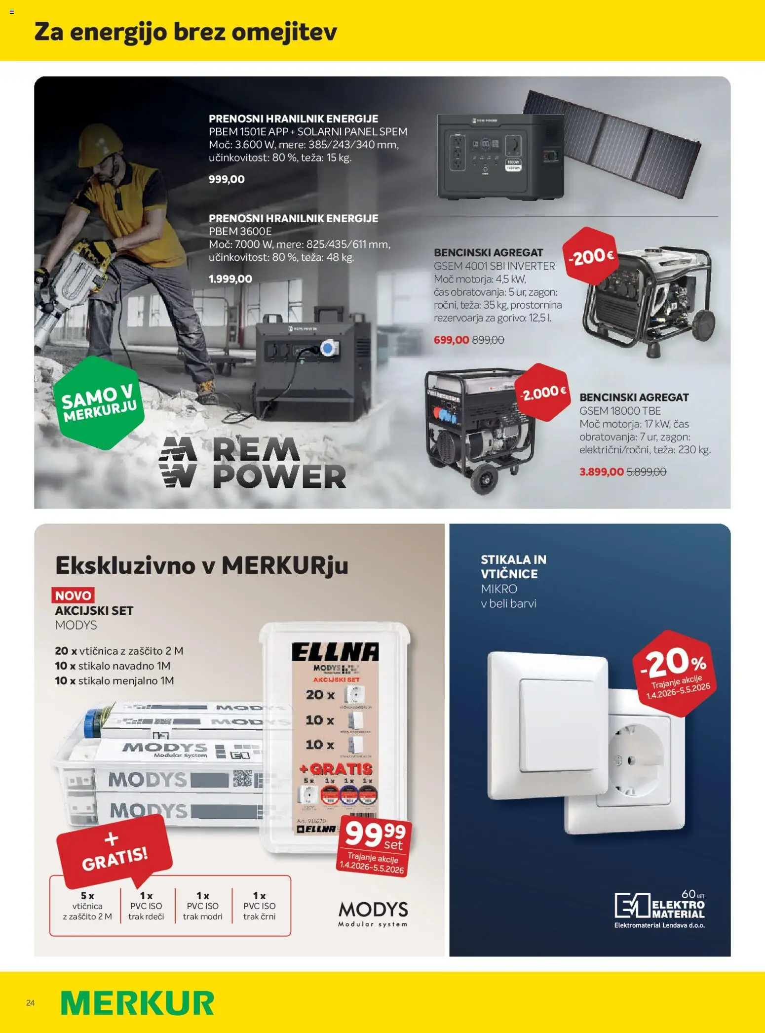 Novi Merkur katalog ponudbe – veljaven od 01.04.2026 | Stran: 24 | Izdelki: Teza, Vticnica