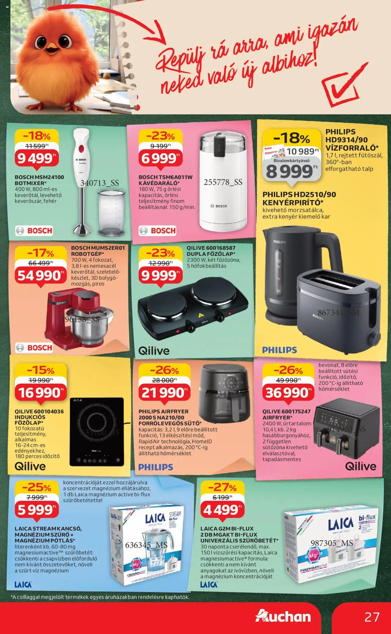Auchan akciós ujság - amely érvényes a következő dátumtól: 07.08.2025 | Oldal: 27 | Termékek: Robotgép, Szeletelő, Kenyér