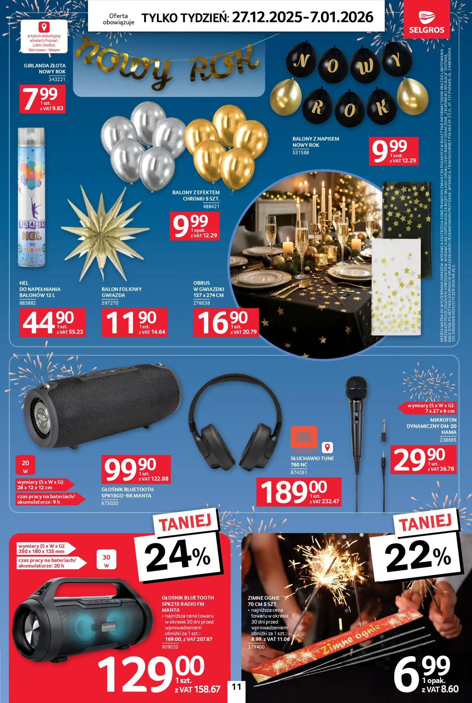 Selgros cash&carry Gazetka - Jeszcze więcej super promocji od 27.12.2025 | Strona: 11 | Produkty: Radio, Mikrofon, Głośnik, Głośnik bluetooth