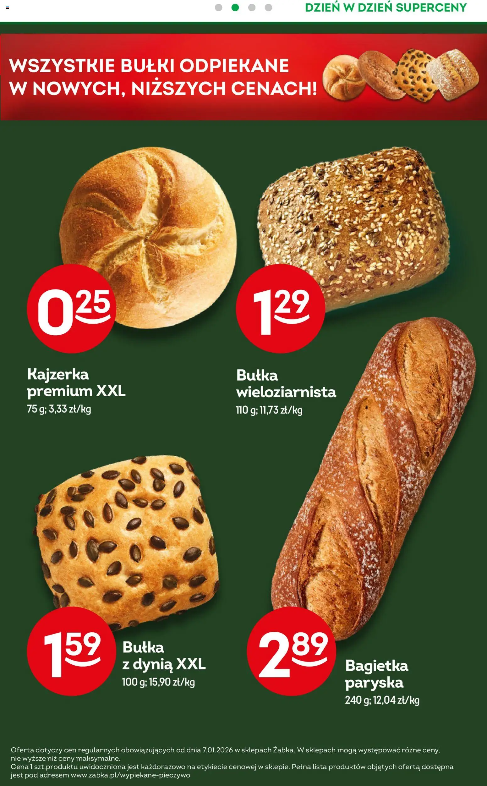 Żabka Gazetka od 28.01.2026 | Strona: 3 | Produkty: Dynia, Bułka, Bagietka