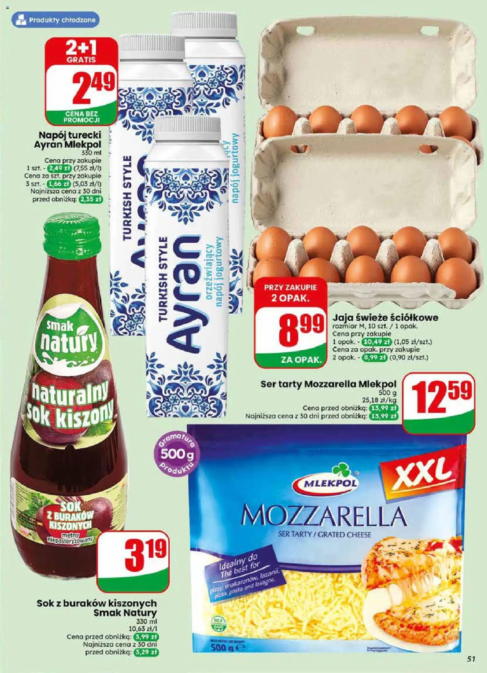 Dino gazetka od 29.04.2026 | Strona: 51 | Produkty: Sok z buraków, Ser, Sok, Mozzarella