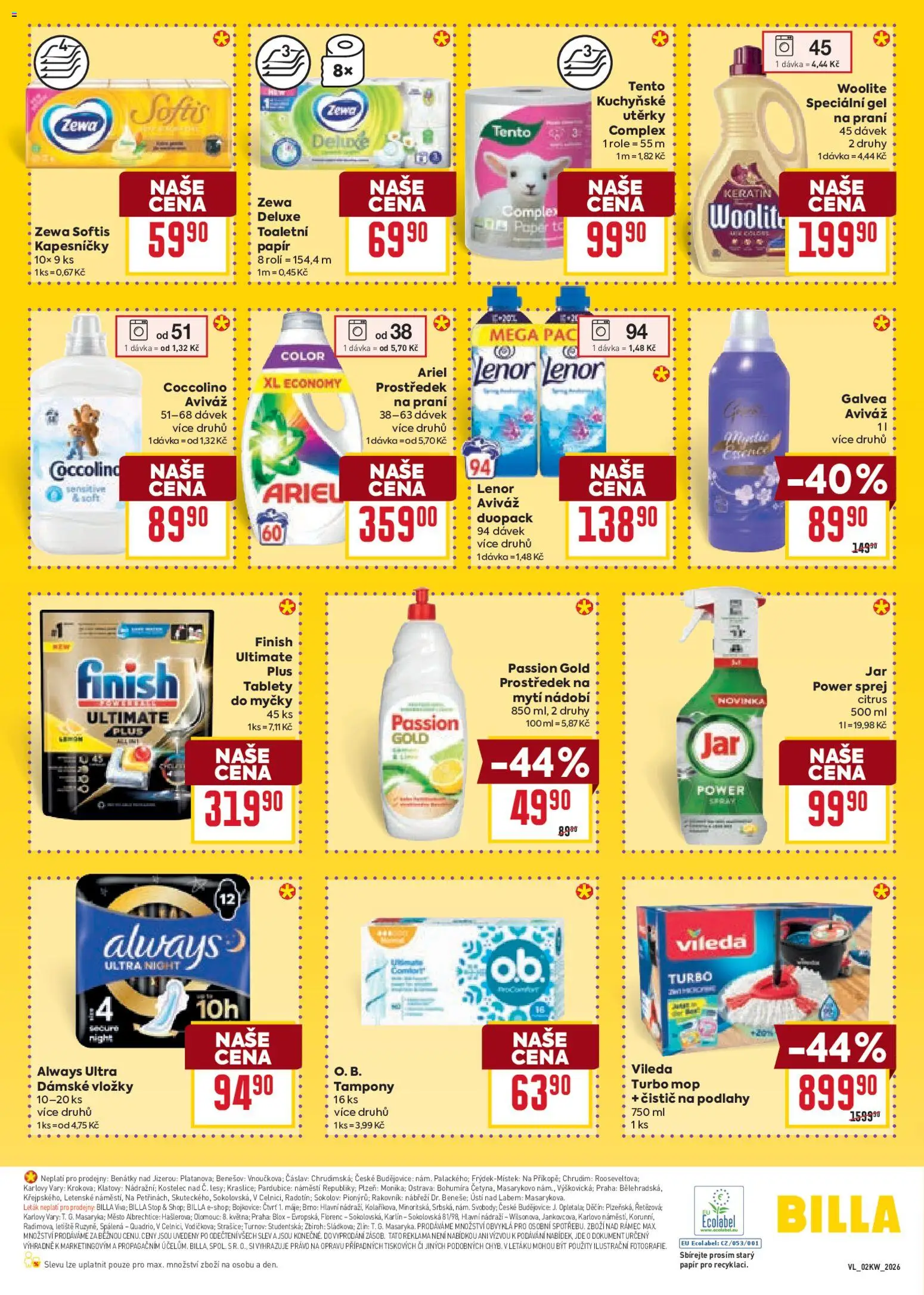 Billa Velký leták od 07.01.2026 | Strana: 32 | Produkty: Lenor, Nádobí, Utěrky, Deluxe