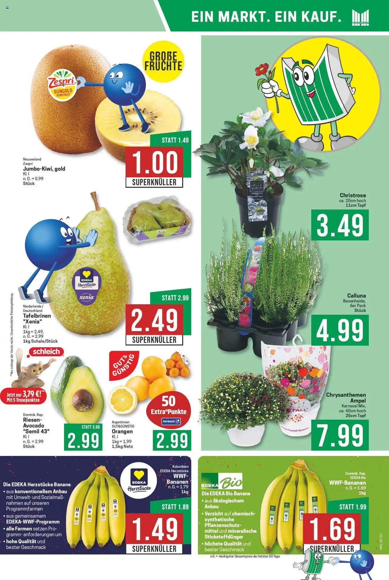 Marktkauf Prospekt 	 – gültig ab 06.10.2025 | Seite: 3 | Produkte: Bananen, Orangen, Avocado