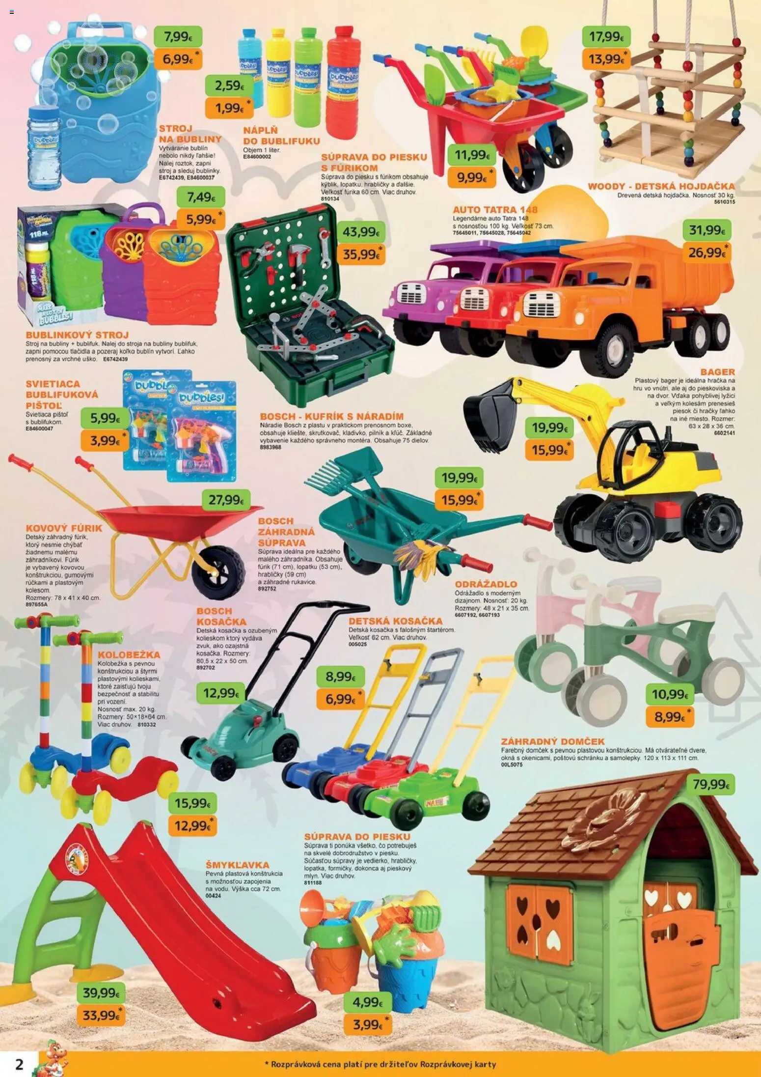 Nové Dráčik akcie – leták je platný od 16.04.2026 | Strana: 2 | Produkty: Záhradný domček, Kosačka, Detská hojdačka, Hojdačka