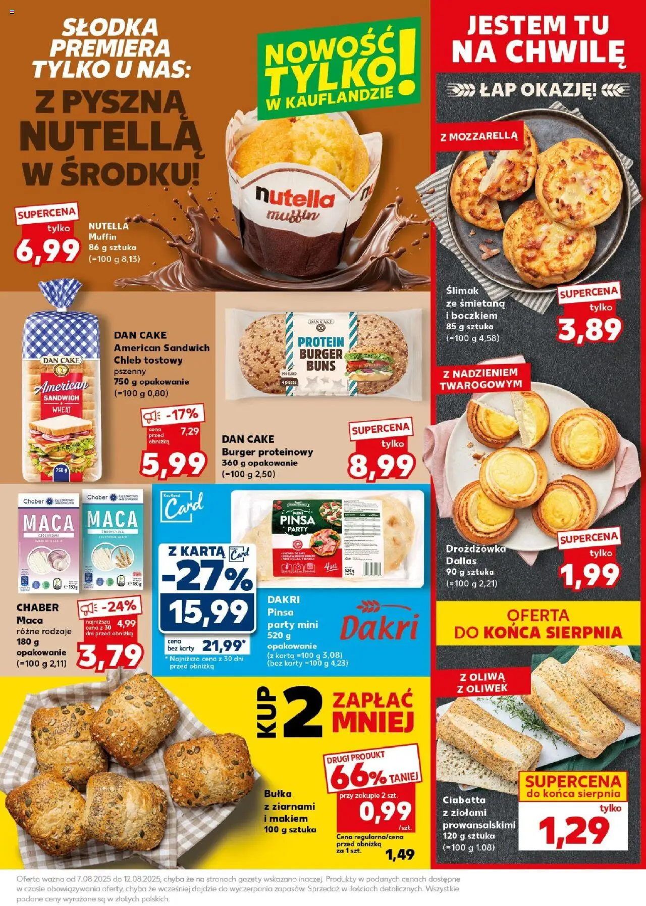 Kaufland gazetka - Super Sobota od 09.08.2025 | Strona: 25 | Produkty: Nutella, Bułka, Pinsa, Mozzarella