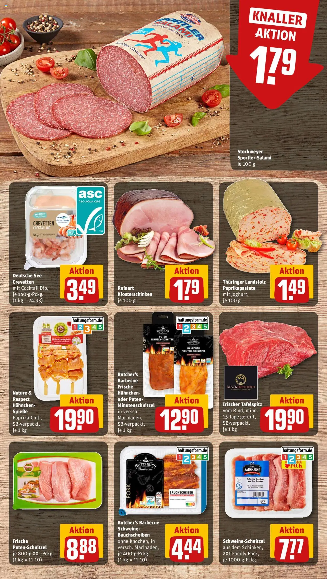 Rewe Prospekt 	 - gültig ab dem 11.08.2025 | Seite: 8 | Produkte: Spieße, Schnitzel, Putenschnitzel, Schinken