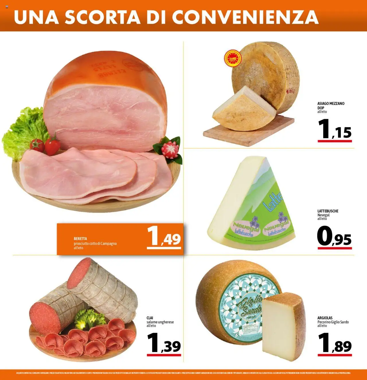 Volantino A&O del 18.09.2025 | Pagina: 4 | Prodotti: Prosciutto Cotto, Salame, Prosciutto, Pecorino