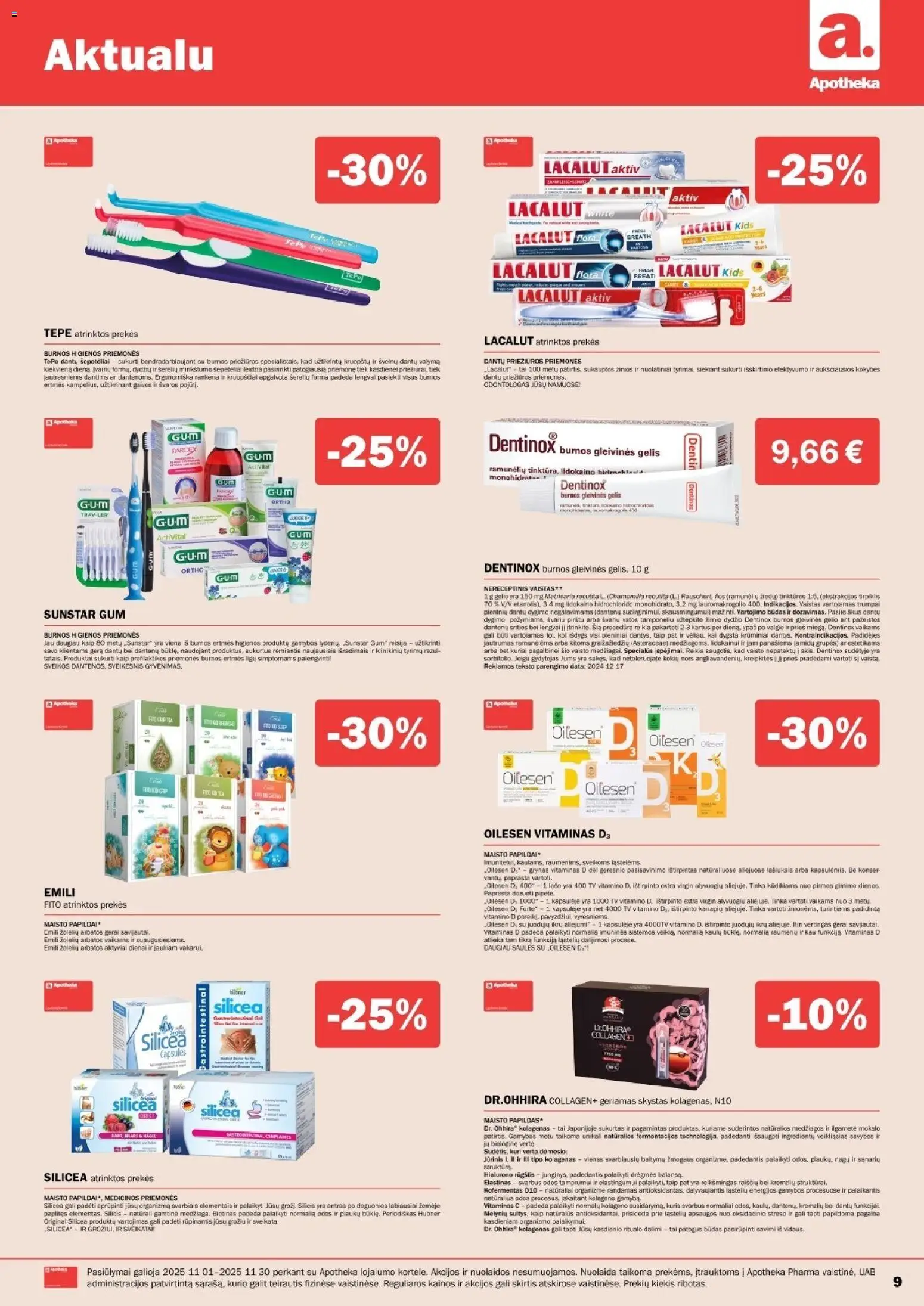 Apotheka akcijos nuo 01.11.2025 | Puslapis: 9 | Prekių: Tv