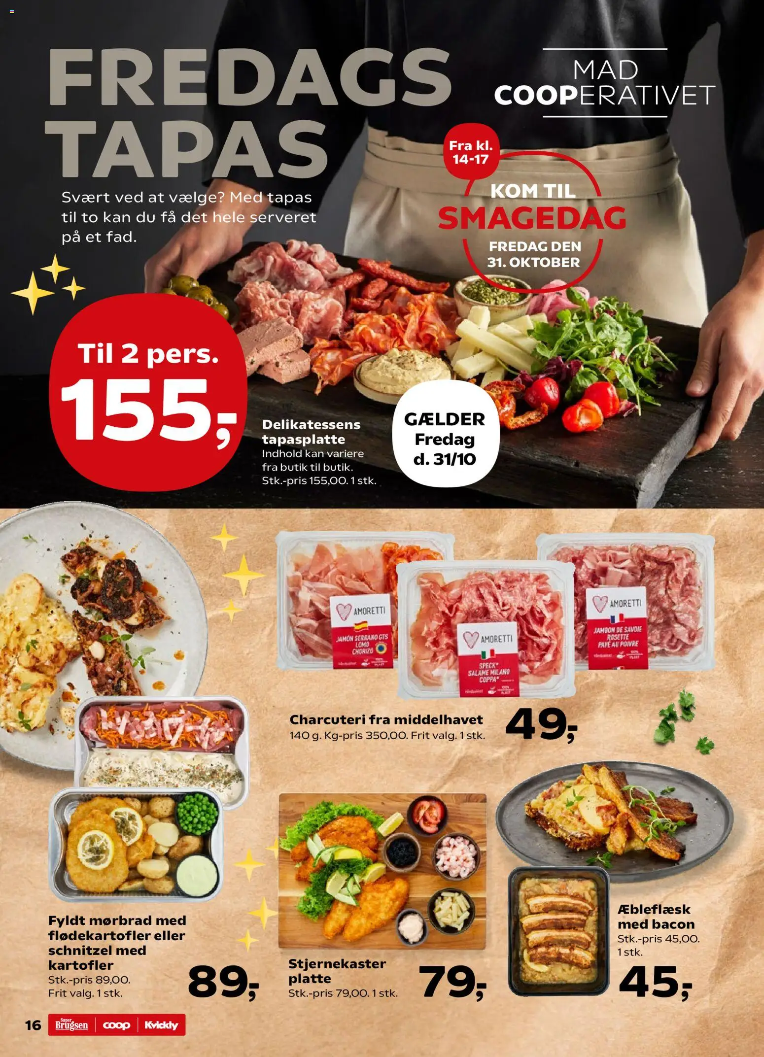 Super Brugsen tilbudsavis – gyldig fra 31.10.2025 | Side: 16 | Produkter: Kartofler, Bacon