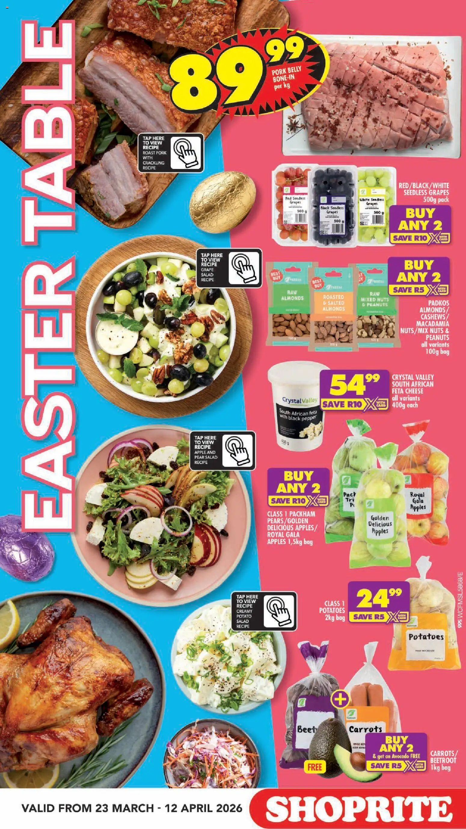 New Shoprite catalogue – valid from 23.03.2026 | Page: 2 | Products: Pears, Pork, Potatoes, Beet