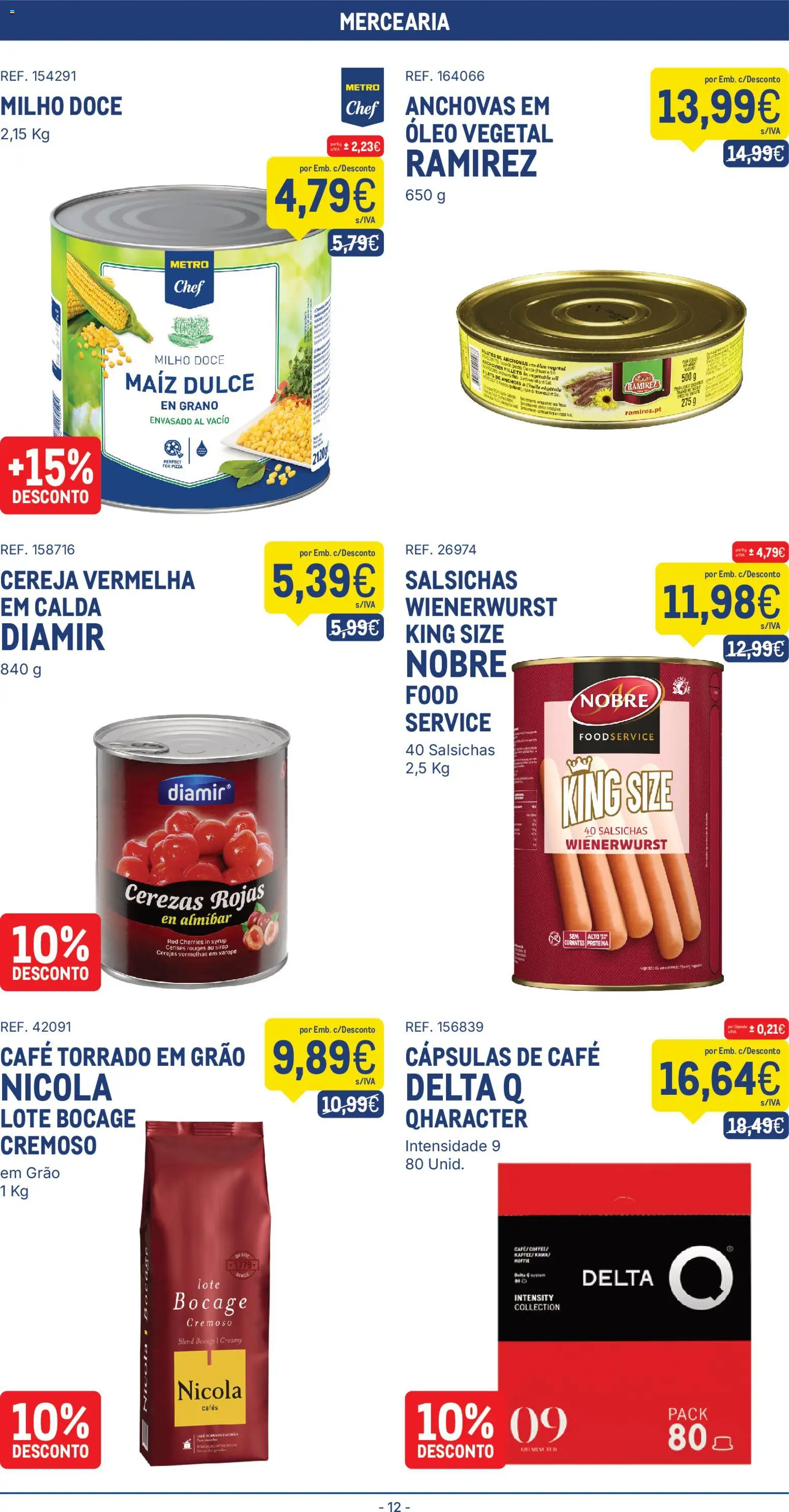 Makro folheto │ válido de 24.03.2026 | Página: 12 | Produtos: Anchovas, Delta q, Cereja, Milho