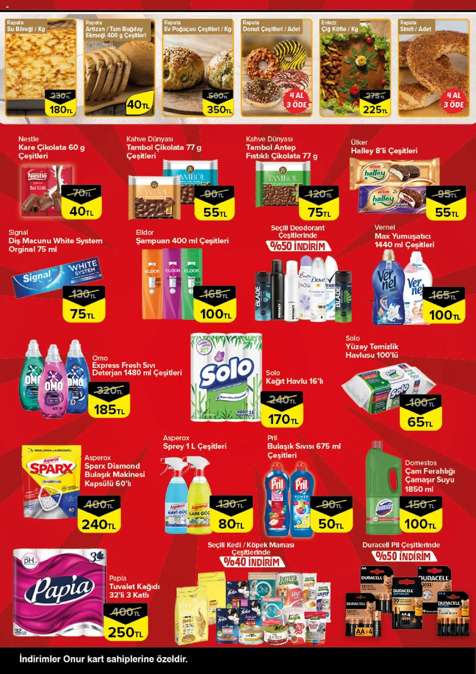 Onur Market Katalog - Trakya - 09.04.2026 tarihinden itibaren geçerlidir | Sayfa: 4 | Ürünler: Tuvalet, Pil, Kağıt havlu, Tuvalet kağıdı