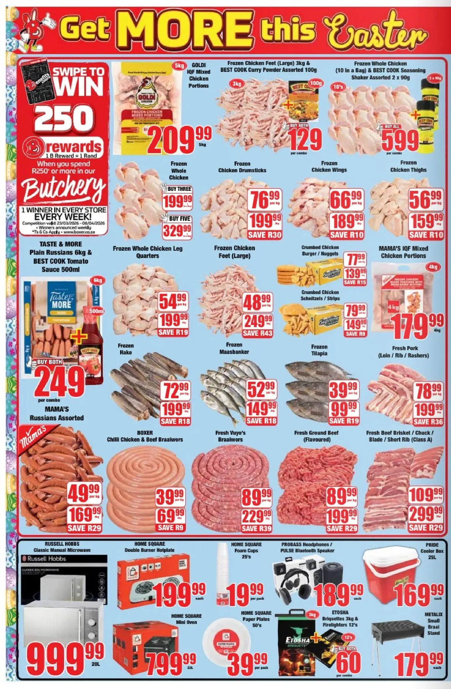 New Boxer catalogue – valid from 23.03.2026 | Page: 2 | Products: Bag, Oven, Chicken, Sauce