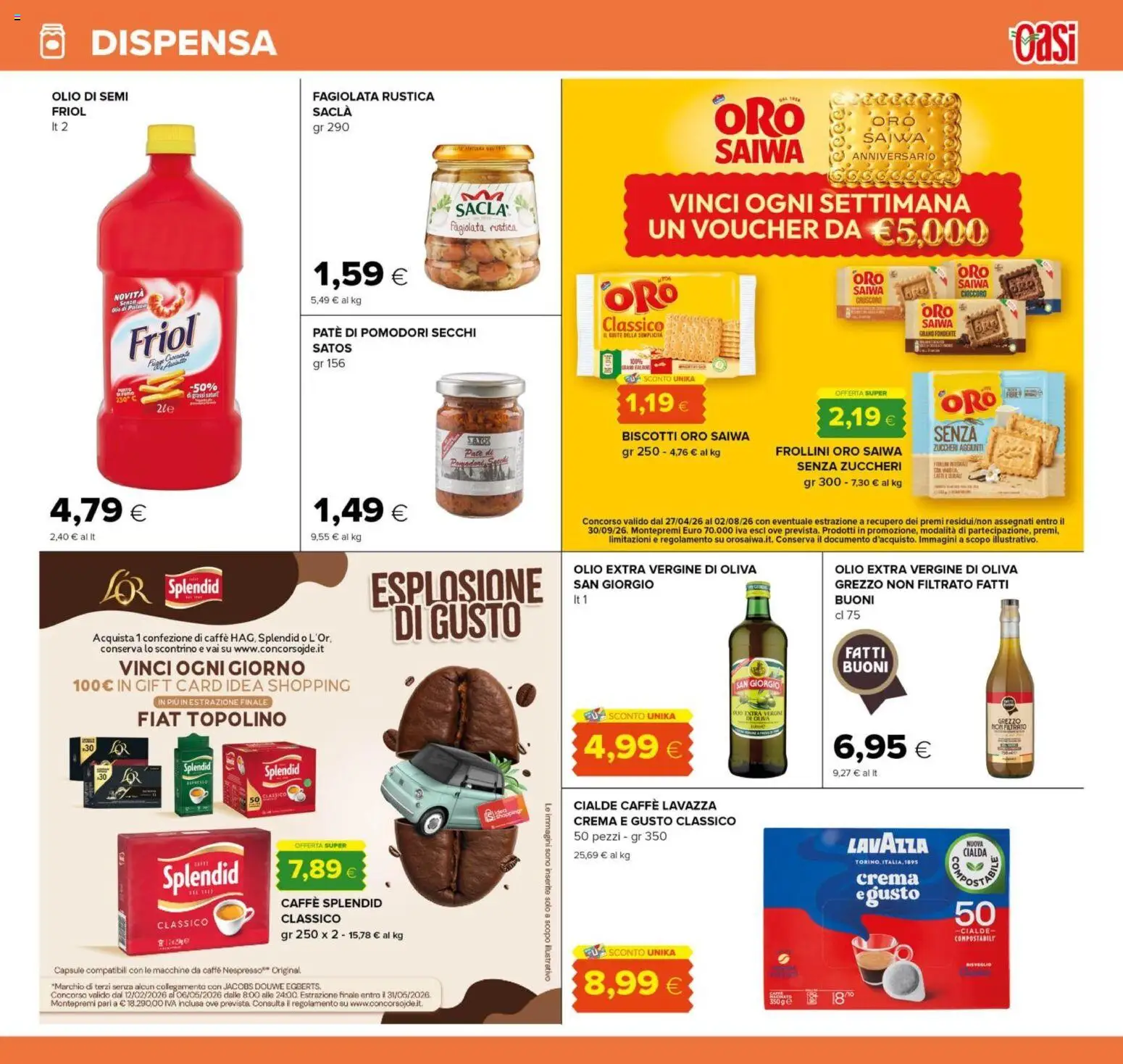 Volantino Oasi del 23.04.2026 | Pagina: 13 | Prodotti: Crema, Caffè, Frollini, Pomodori secchi