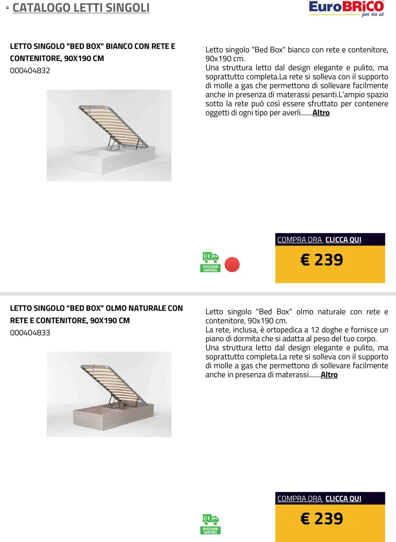 Volantino Eurobrico del 23.07.2025 | Pagina: 15 | Prodotti: Letto