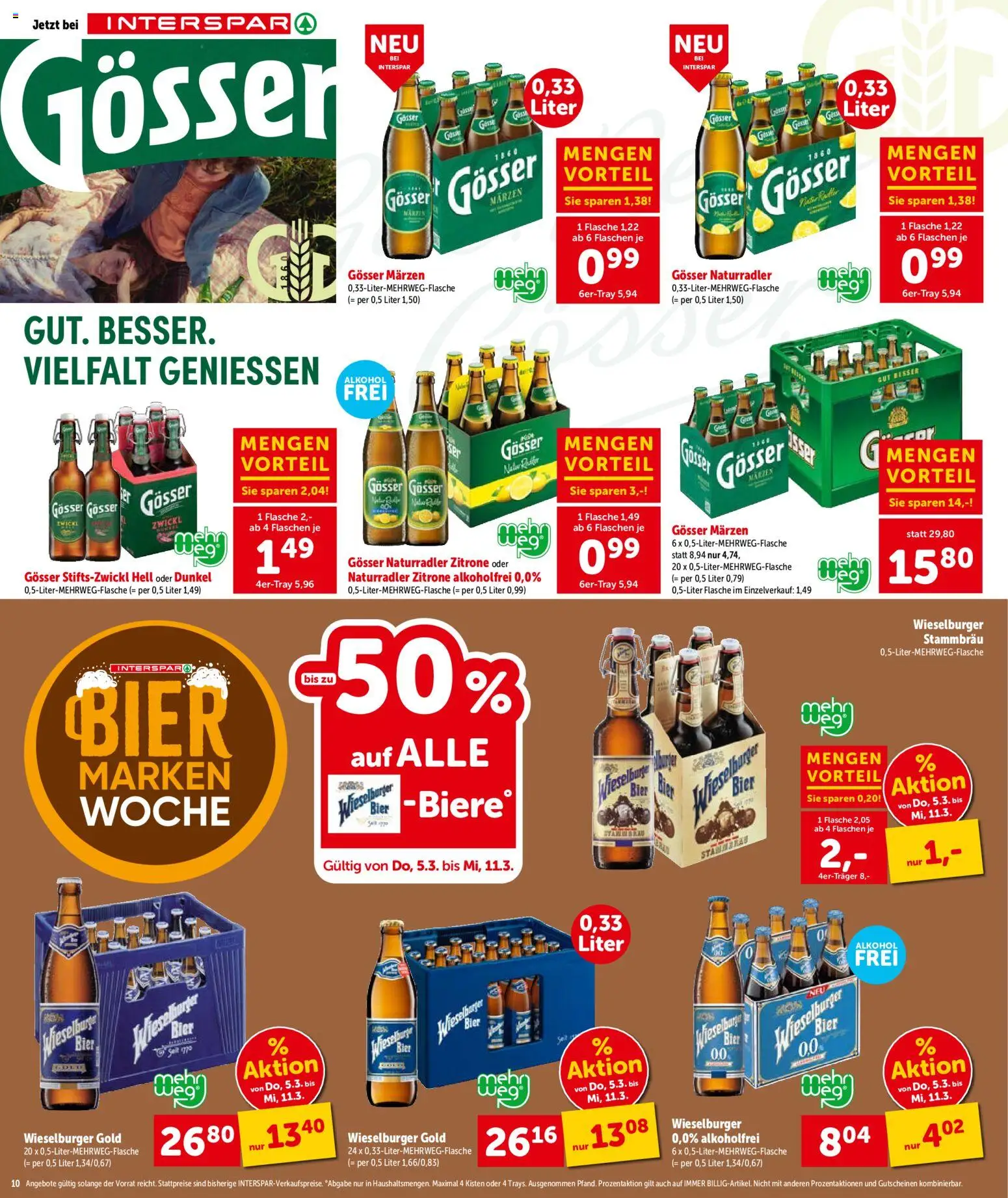 Interspar Flugblatt - Wien gültig ab 05.03.2026 | Seite: 10 | Produkte: Zitrone, Bier