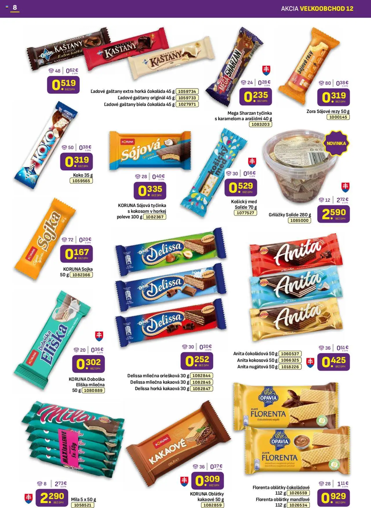 Libex leták │ platný od 16.06.2025 | Strana: 8 | Produkty: Gaštany, Čokoláda, Mila, Med