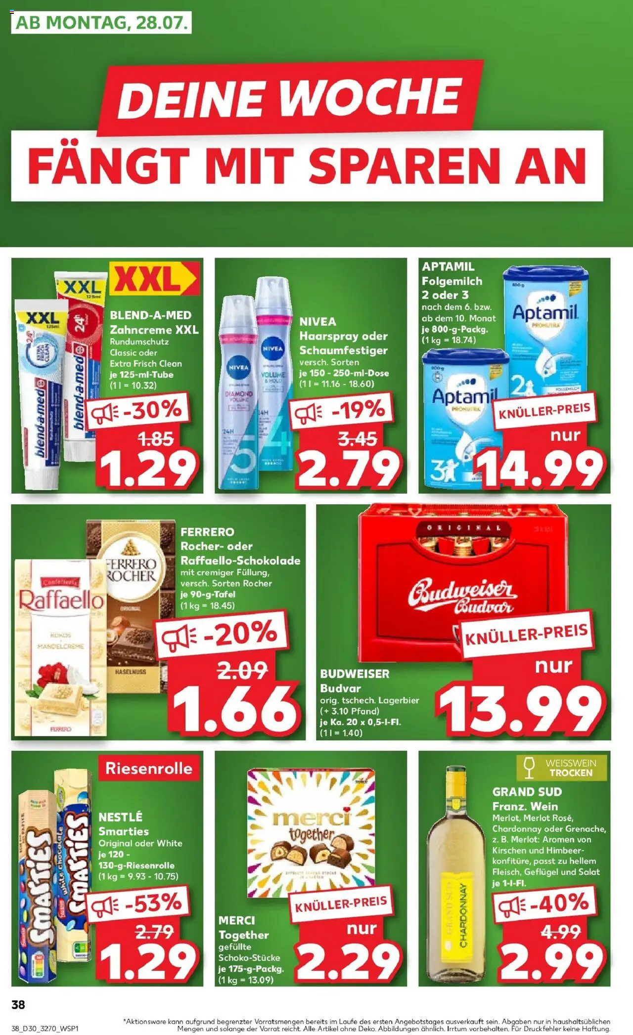 Kaufland prospekt Brandenburg An Der Havel	 - gültig ab dem 27.07.2025 | Seite: 1 | Produkte: Weißwein, Smarties, Kirschen, Wein
